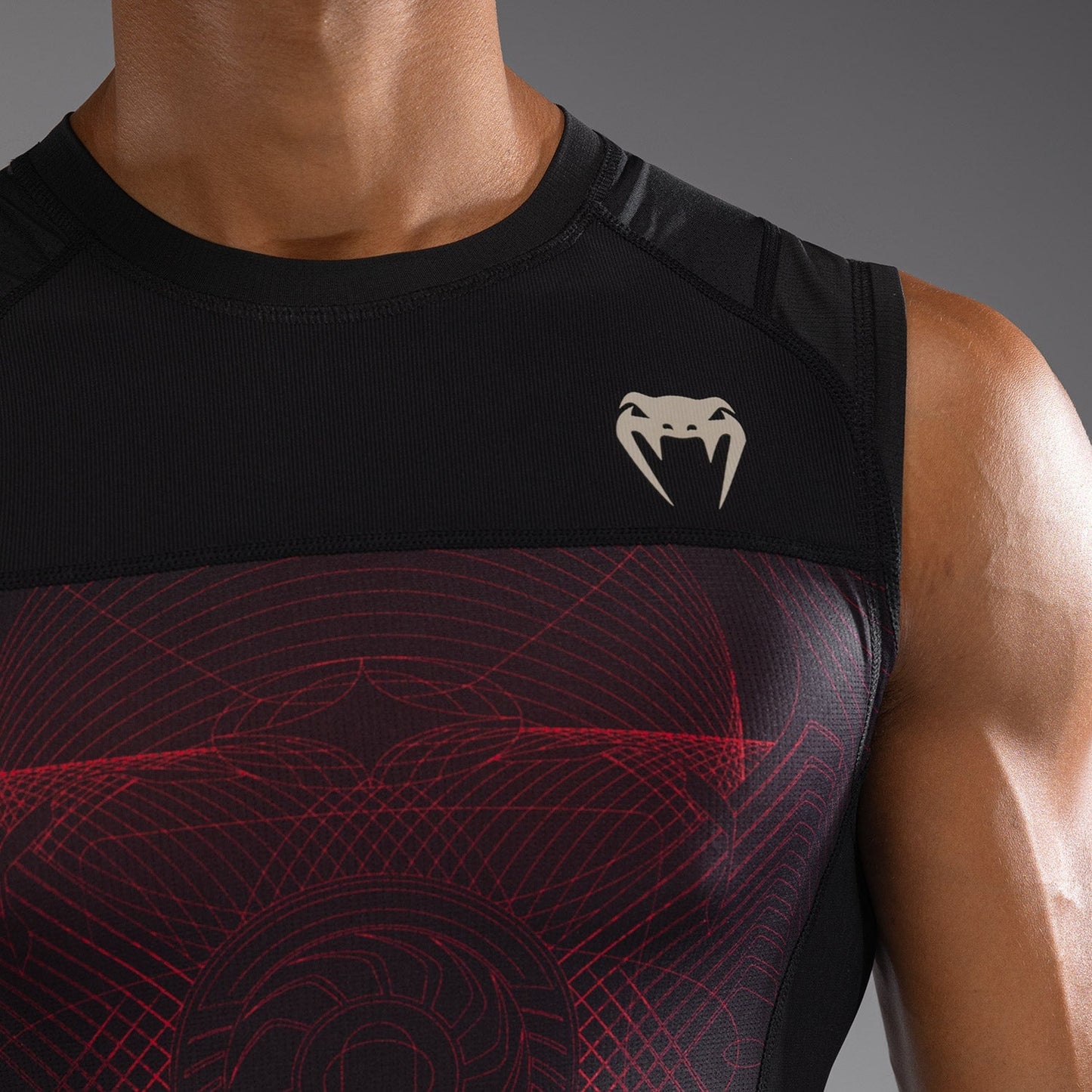 Venum G-Fit Air Men's Sleeveless Rashguard - Deep Black/Fire Red