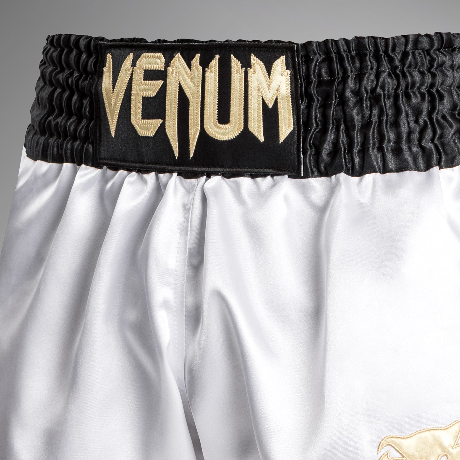 Venum Classic Muay Thai Short - White/Gold/Black - Venum