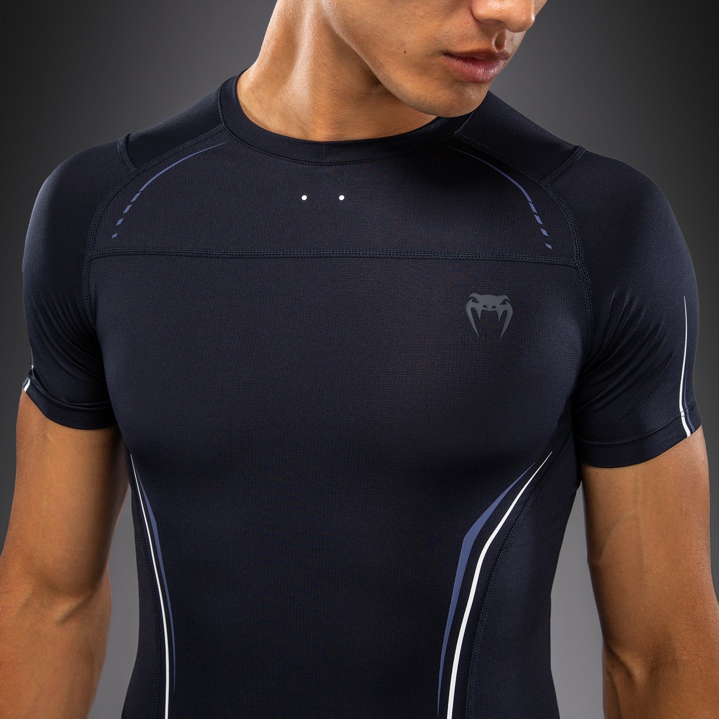 Venum G-Core Short Sleeve Rashguard - Navy Blue/White  product-type_Compression T-Shirts Venum