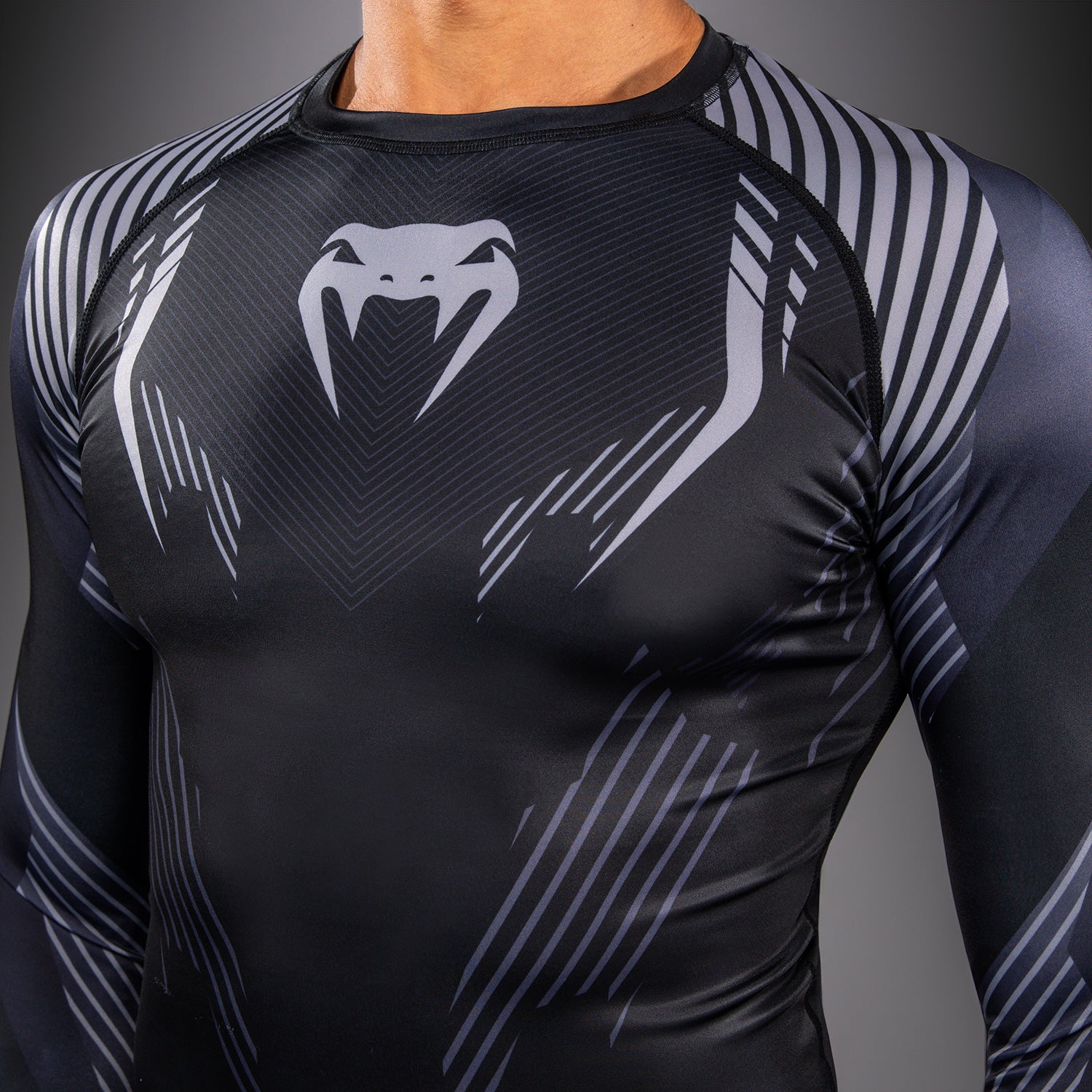 Venum No-Gi 6.0 Long Sleeve Rashguard - Black/Grey  product-type_Compression T-Shirts Venum
