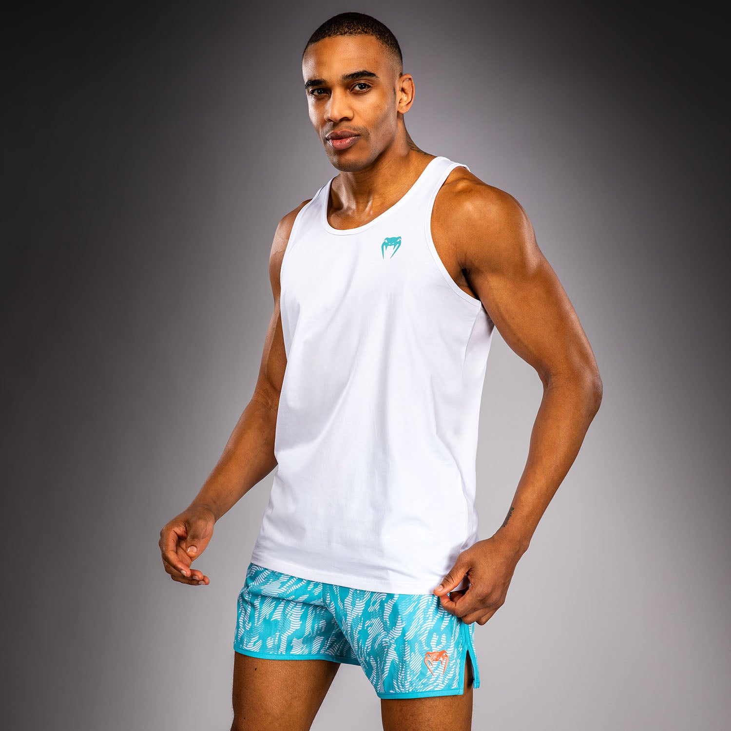 Venum Aqua Tank Top - White/Turquoise  product-type_Tank tops Venum