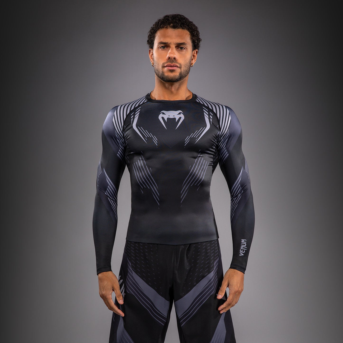 Venum No-Gi 6.0 Long Sleeve Rashguard - Black/Grey  product-type_Compression T-Shirts Venum