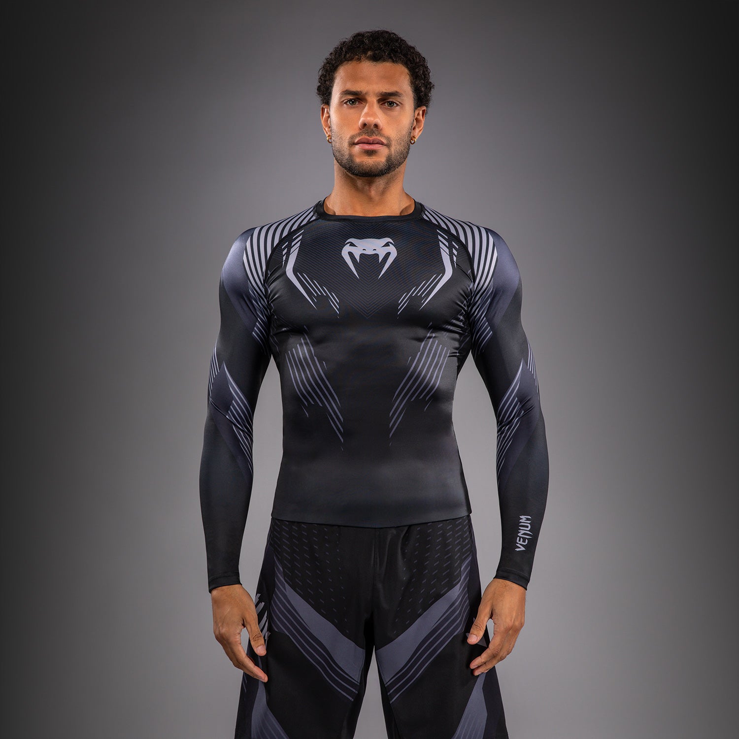 Venum No-Gi 6.0 Long Sleeve Rashguard - Black/Grey  product-type_Compression T-Shirts Venum