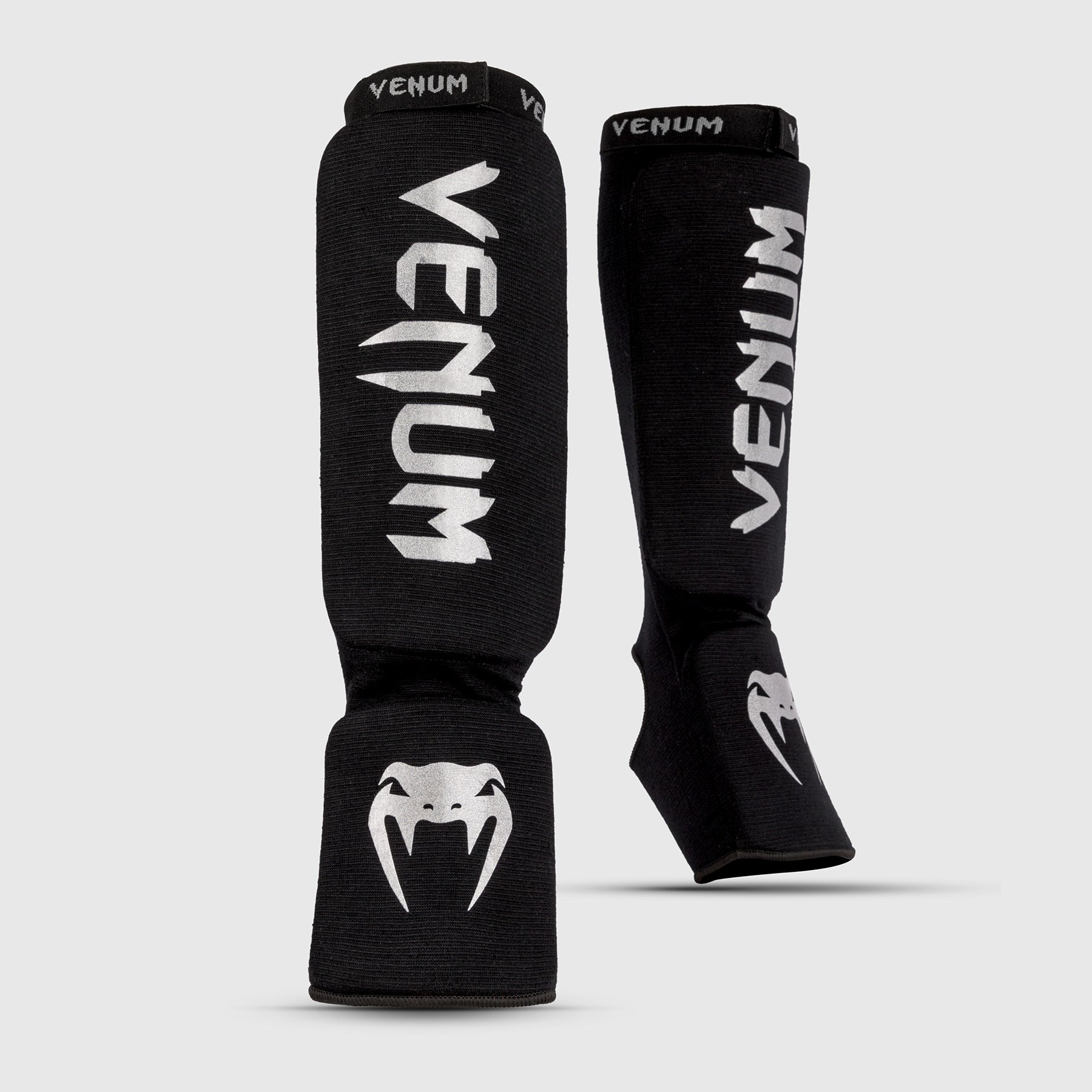 Venum Kontact Shin Guards Black/Silver Venum - Main Image