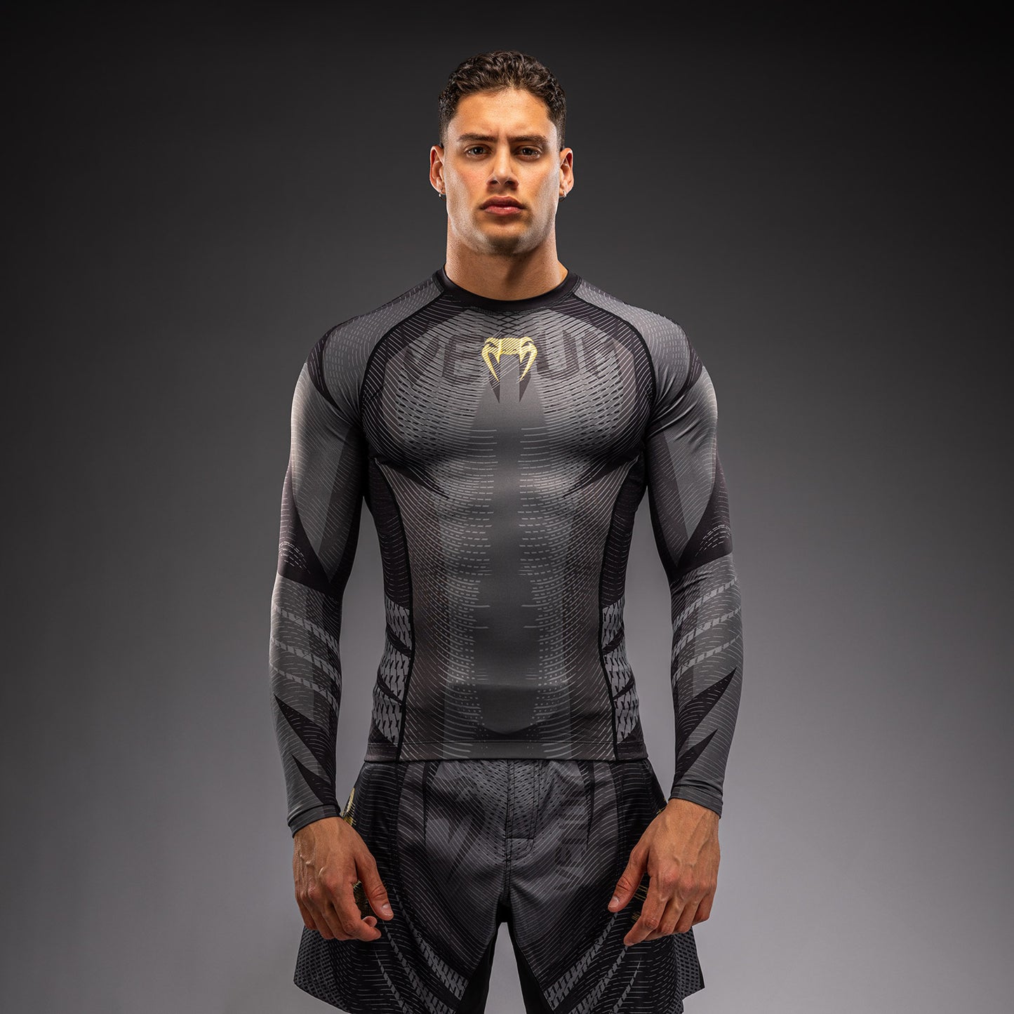 Venum Galactic 3.0 Long Sleeve Rashguard - Black/Gold  product-type_Compression T-Shirts Venum