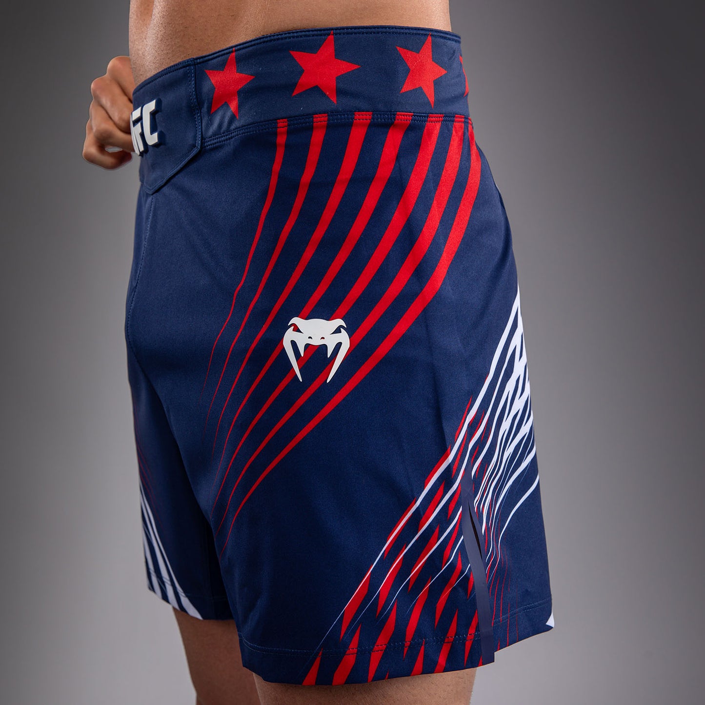Men's Official UFC Freedom 250 by Venum Blue Personalized Authentic Fight Night Short Fit Fight Short