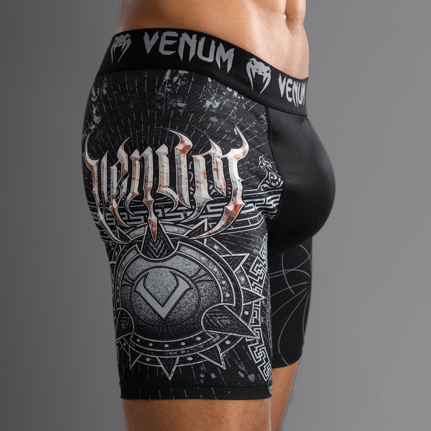 Venum Gladiator Men's Vale Tudo Shorts Black/Silver Venum
