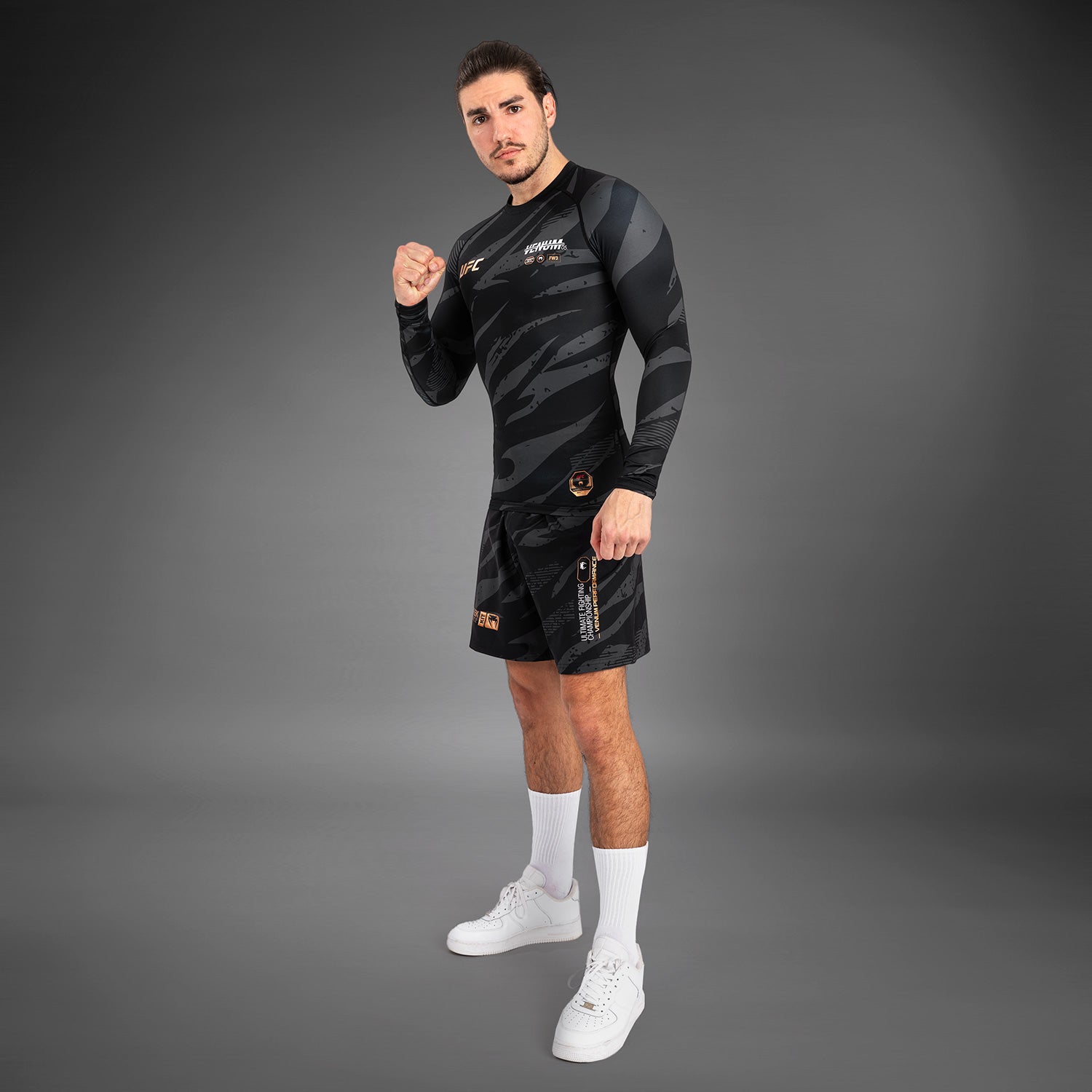 UFC Adrenaline by Venum Fight Week Performance Long Sleeve Rashguard - Urban Camo