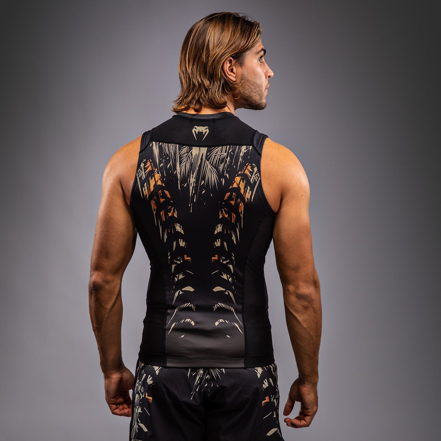 Venum Tiger Men's Sleeveless Rashguard - Black/Neon Orange - Venum