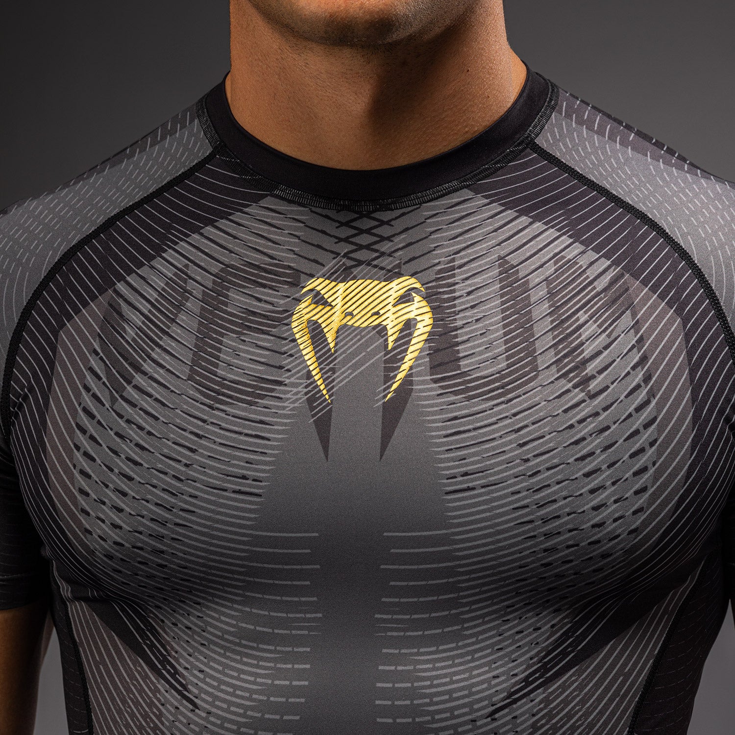 Venum Galactic 3.0 Short Sleeve Rashguard - Black/Gold  product-type_Compression T-Shirts Venum
