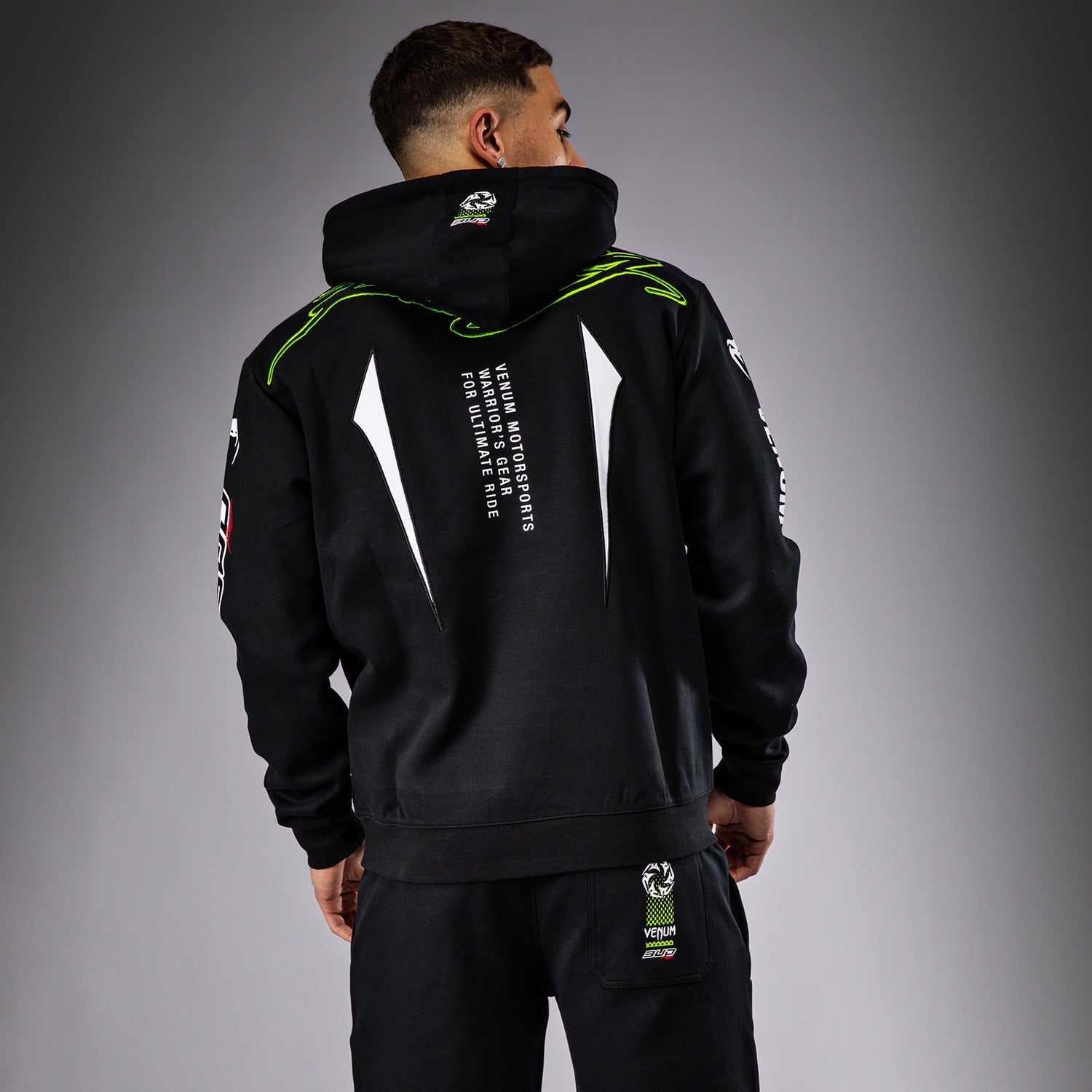 Venum x Bud Racing Men's Hoodie - Black/White/Lime Green - Venum