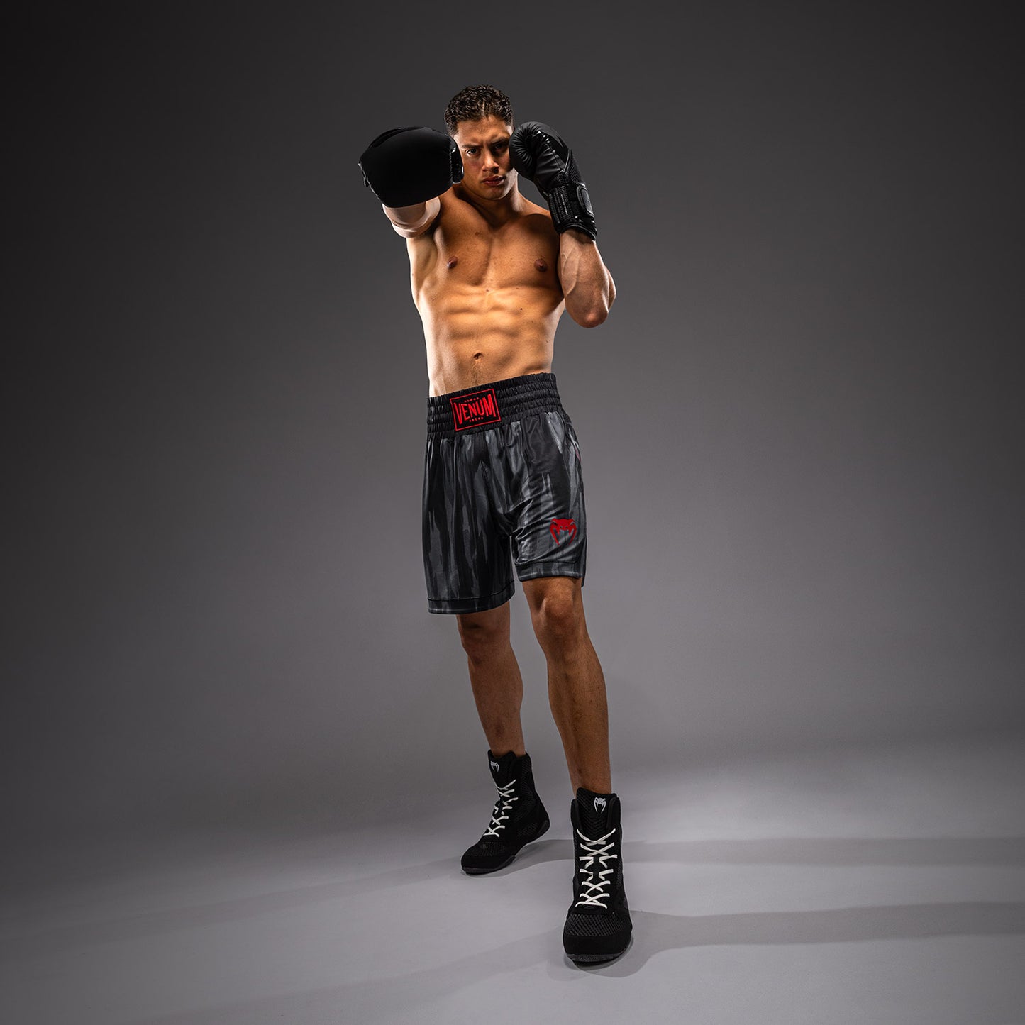 Venum Demon Boxing Shorts - Black/Grey  product-type_Boxing shorts Venum