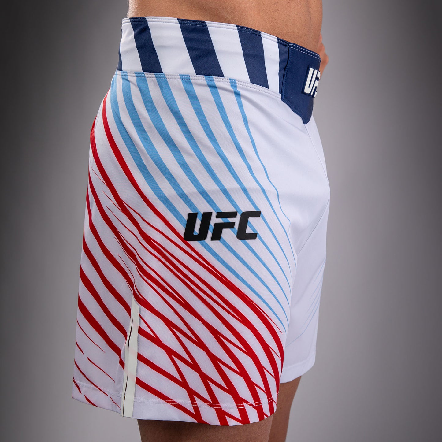 Men's Official UFC Freedom 250 by Venum White Authentic Fight Night Short Fit Fight Short -Gane