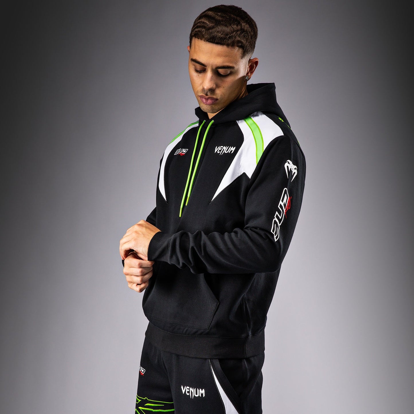 Venum x Bud Racing Men’s Hoodie - Black/White/Lime Green