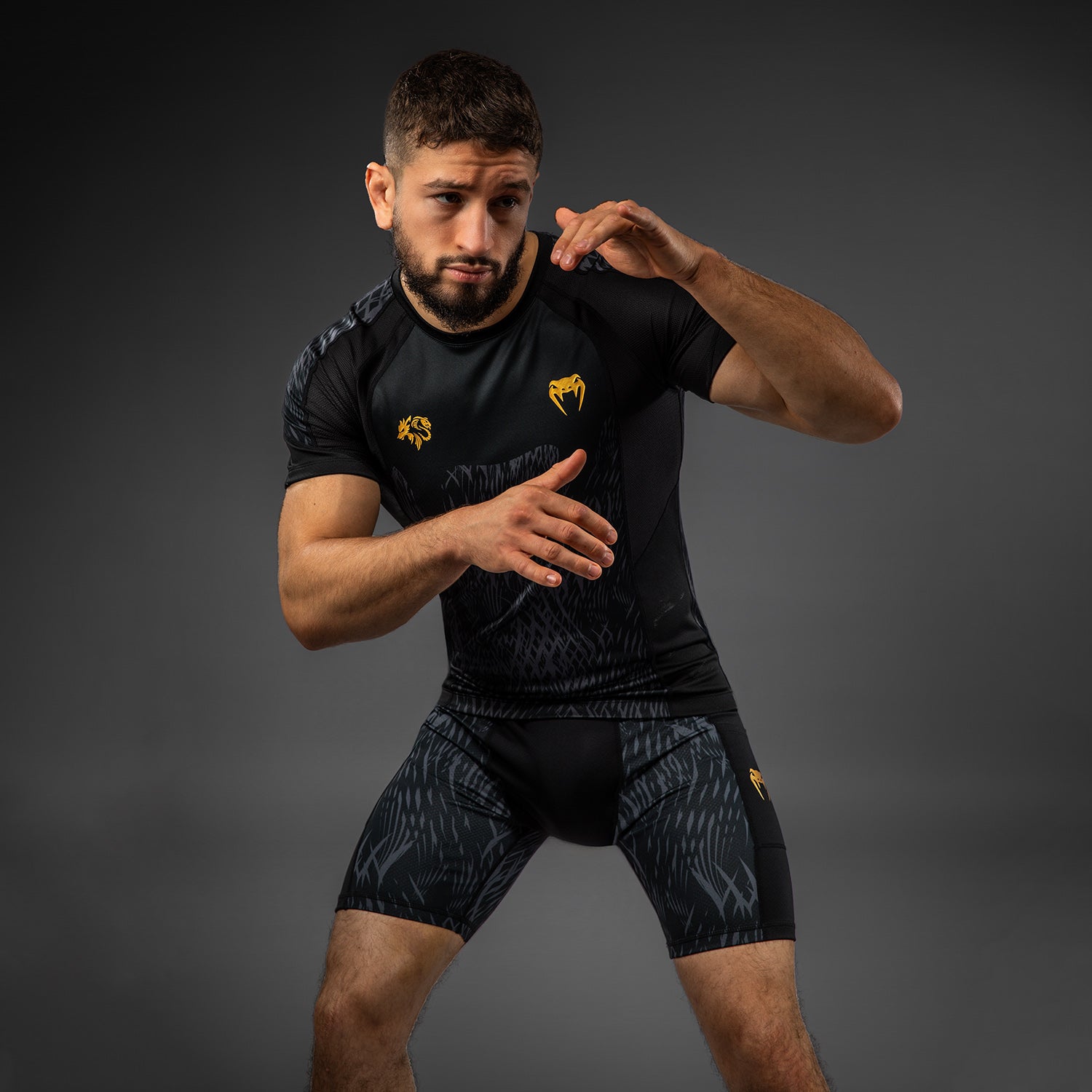 Venum x Chimaev Rashguards - Black/Grey - Venum