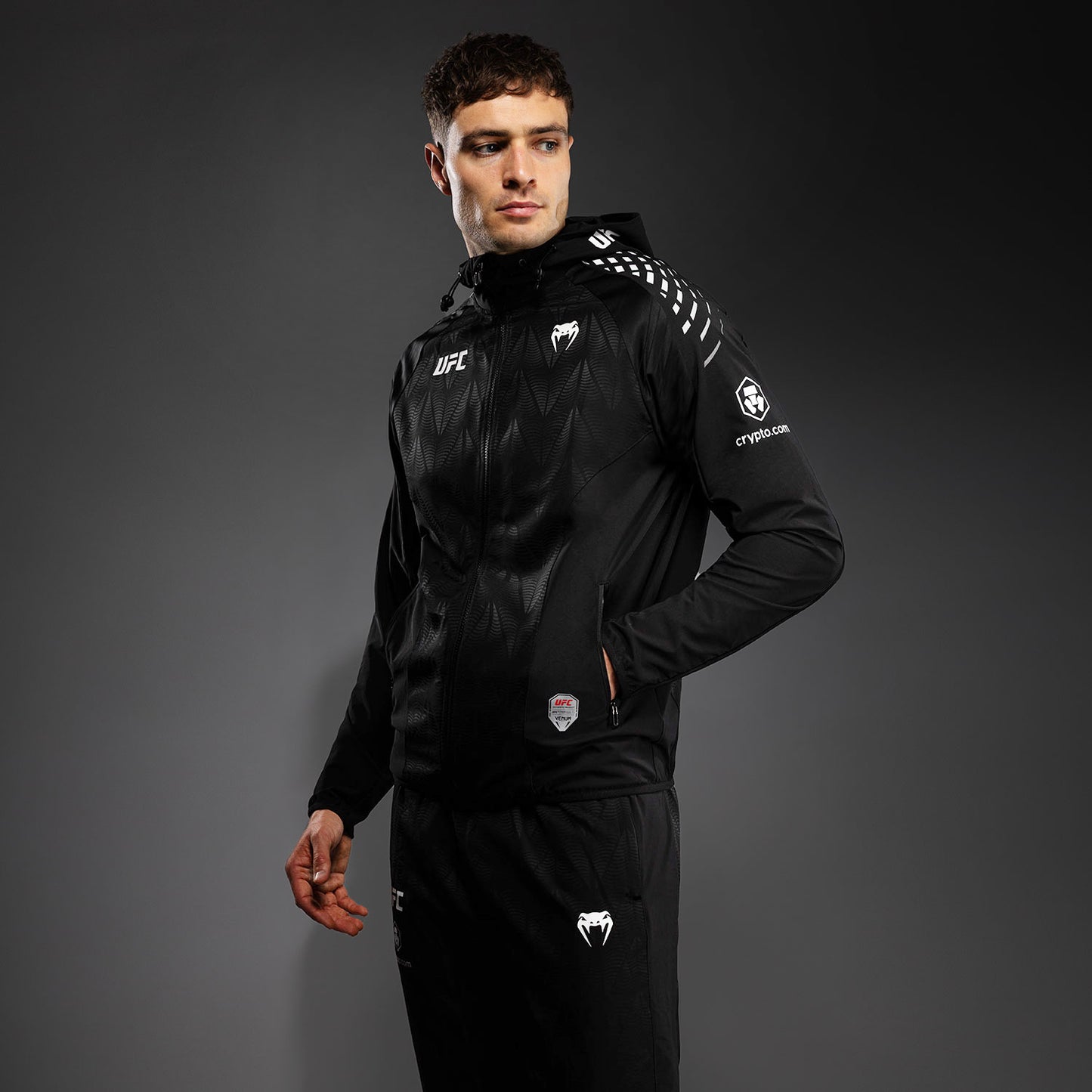 Men’s UFC Zenith by Venum Black Authentic Fight Night Walkout Hoodie Personalized