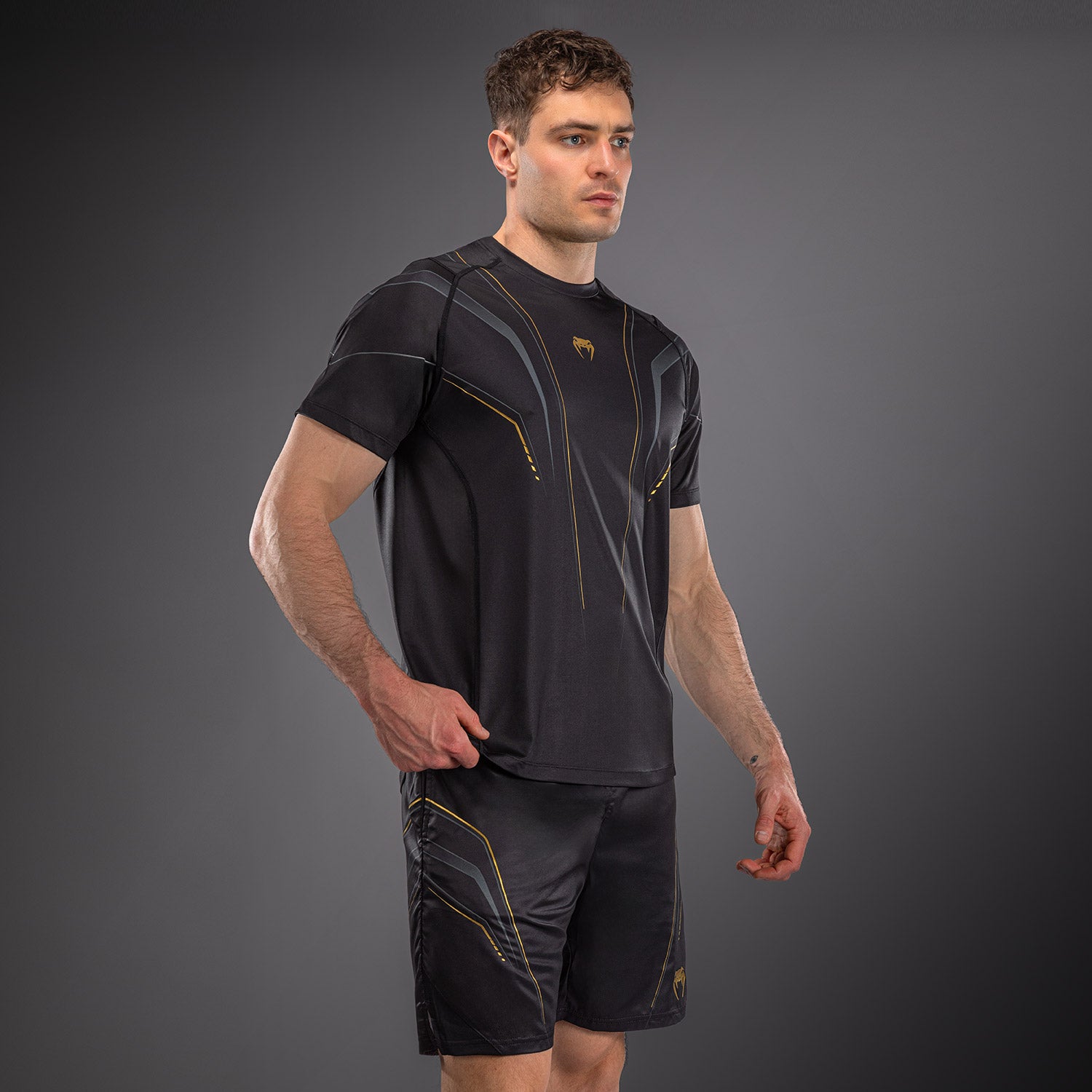 Venum Streamline Dry-Tech T-Shirt - Black/Gold  product-type_Dry Tech T-Shirts Venum