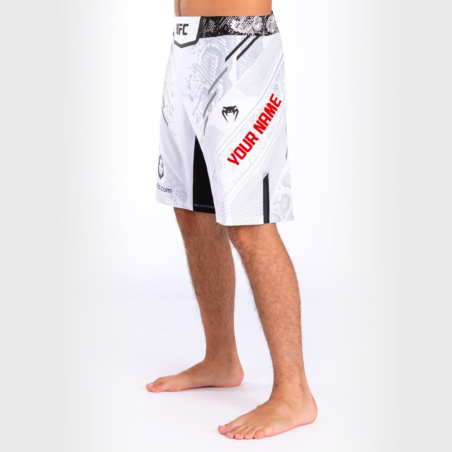 UFC Adrenaline by Venum Personalized Authentic Fight Night Men's Fight Short - Long Fit - White