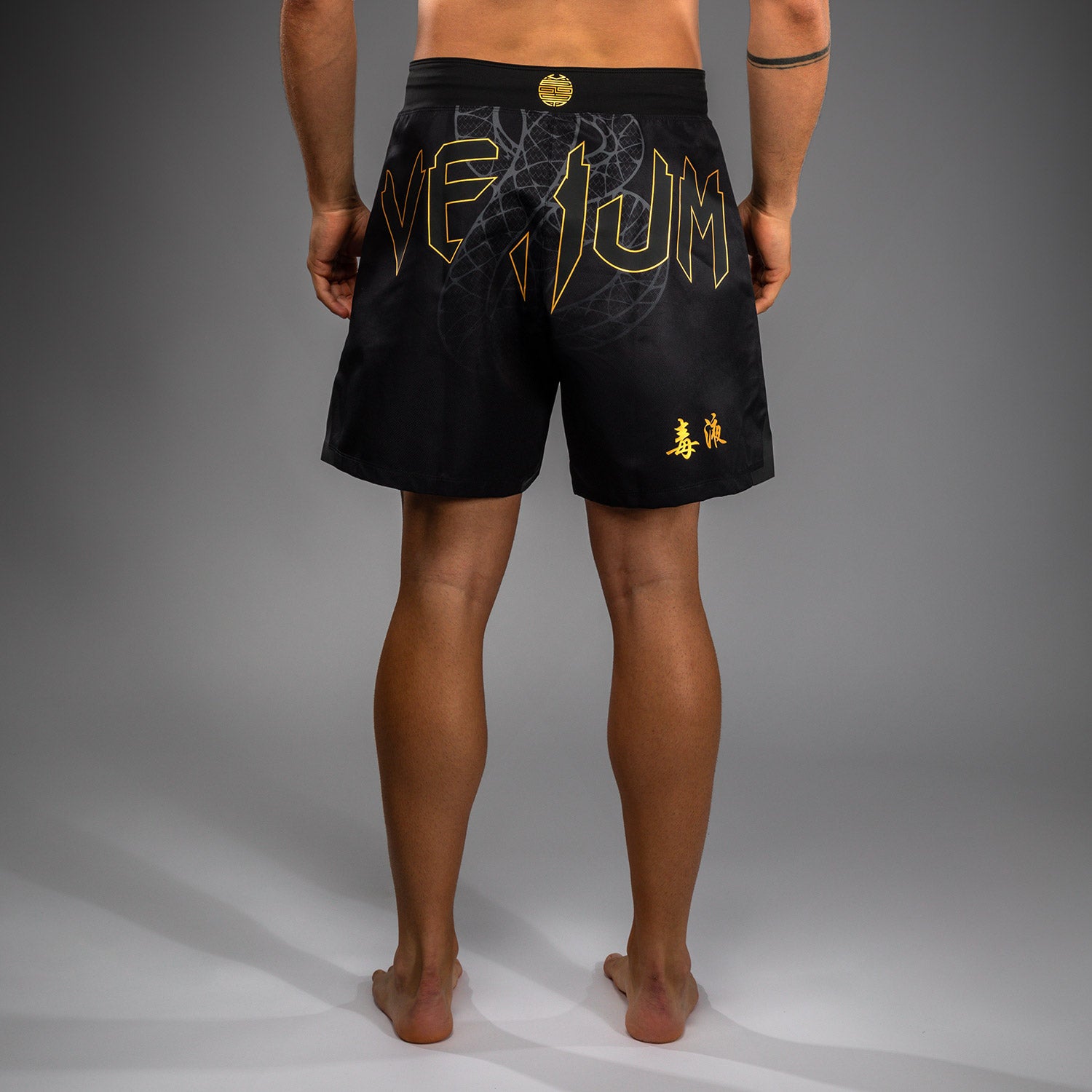 Venum Serpenti Fight Shorts - Black/Silver/Gold - Venum