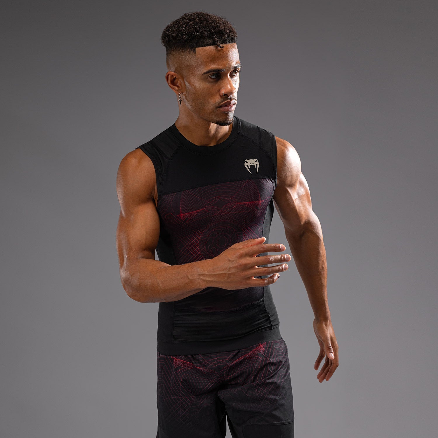 Venum G-Fit Air Men's Sleeveless Rashguard - Deep Black/Fire Red