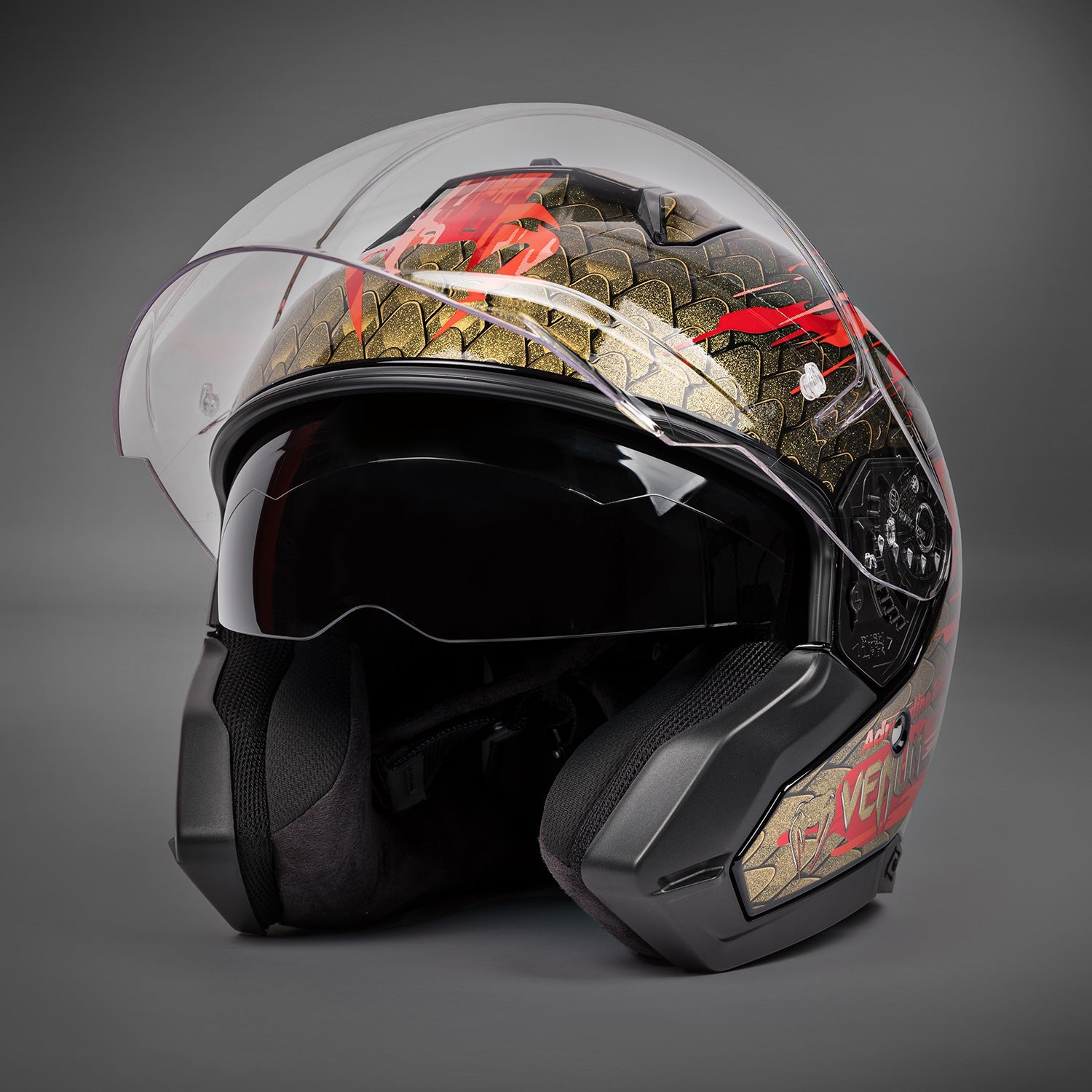 Venum x Shark SKWAL i3 JET Motorcycle Helmet - Red/Gold - Venum
