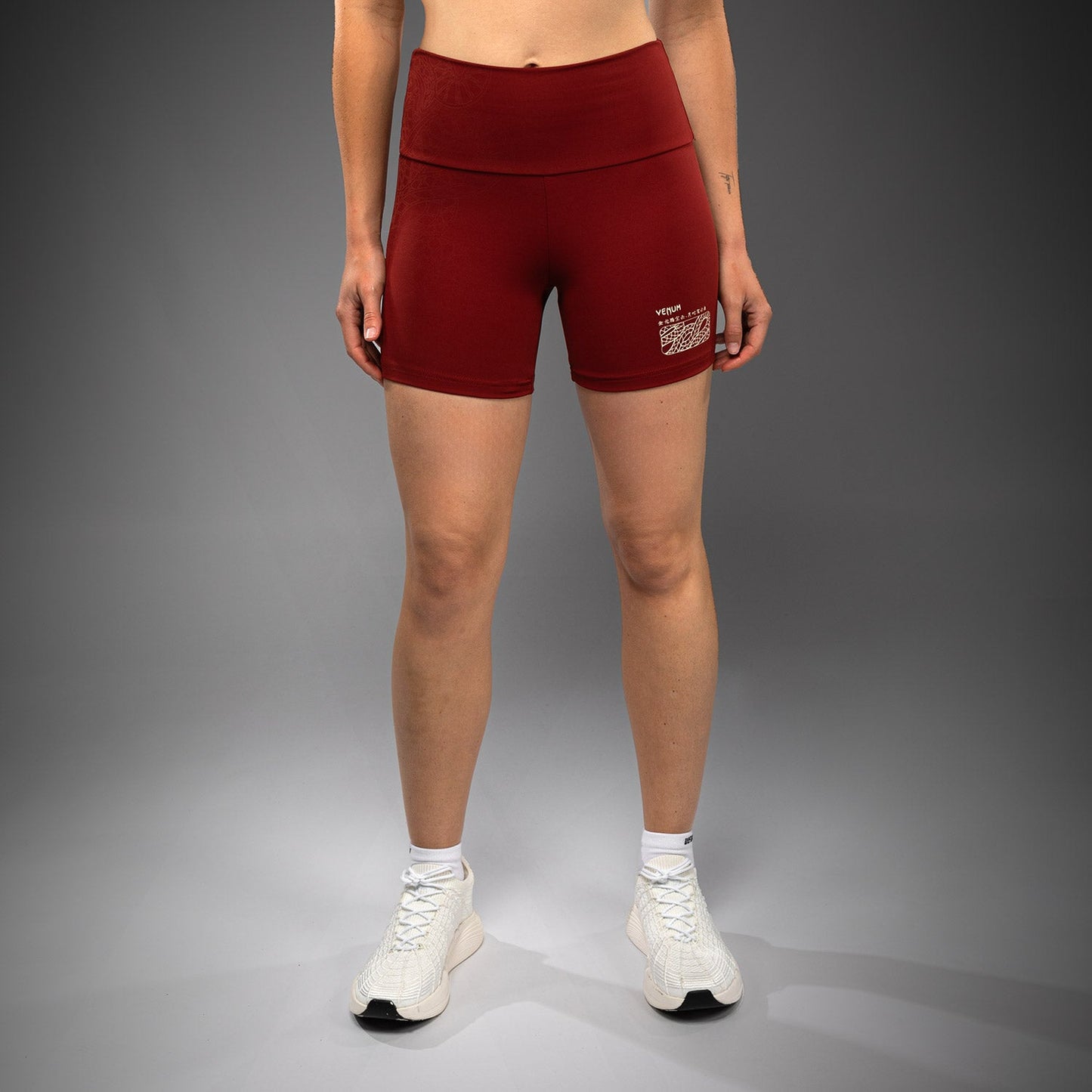 Venum Serpenti Women’s Vale Tudo Shorts - Burgundy/Ivory
