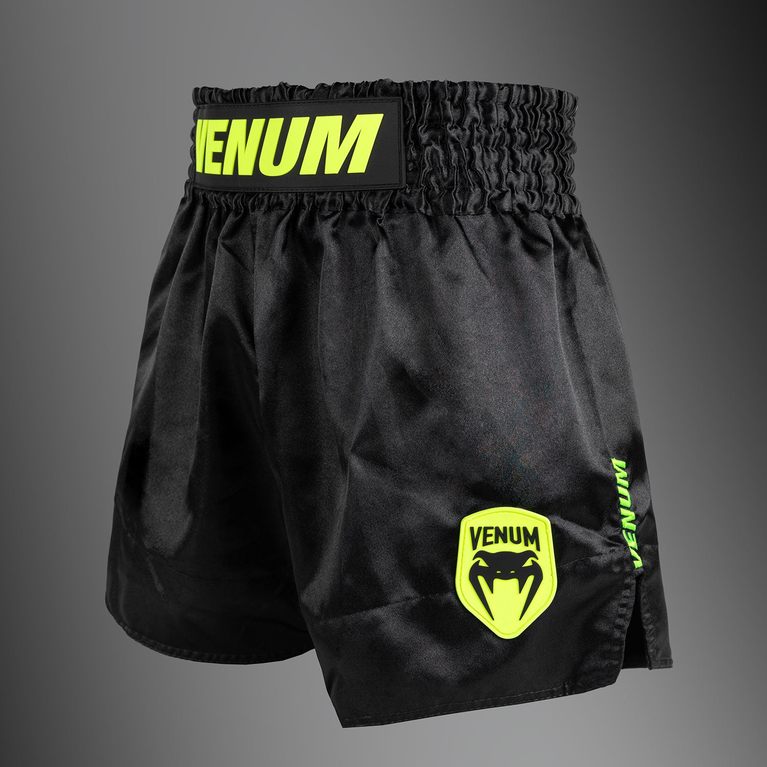 Venum Classic Evo Muay Thai Shorts - Black/ Neon Yellow - Venum