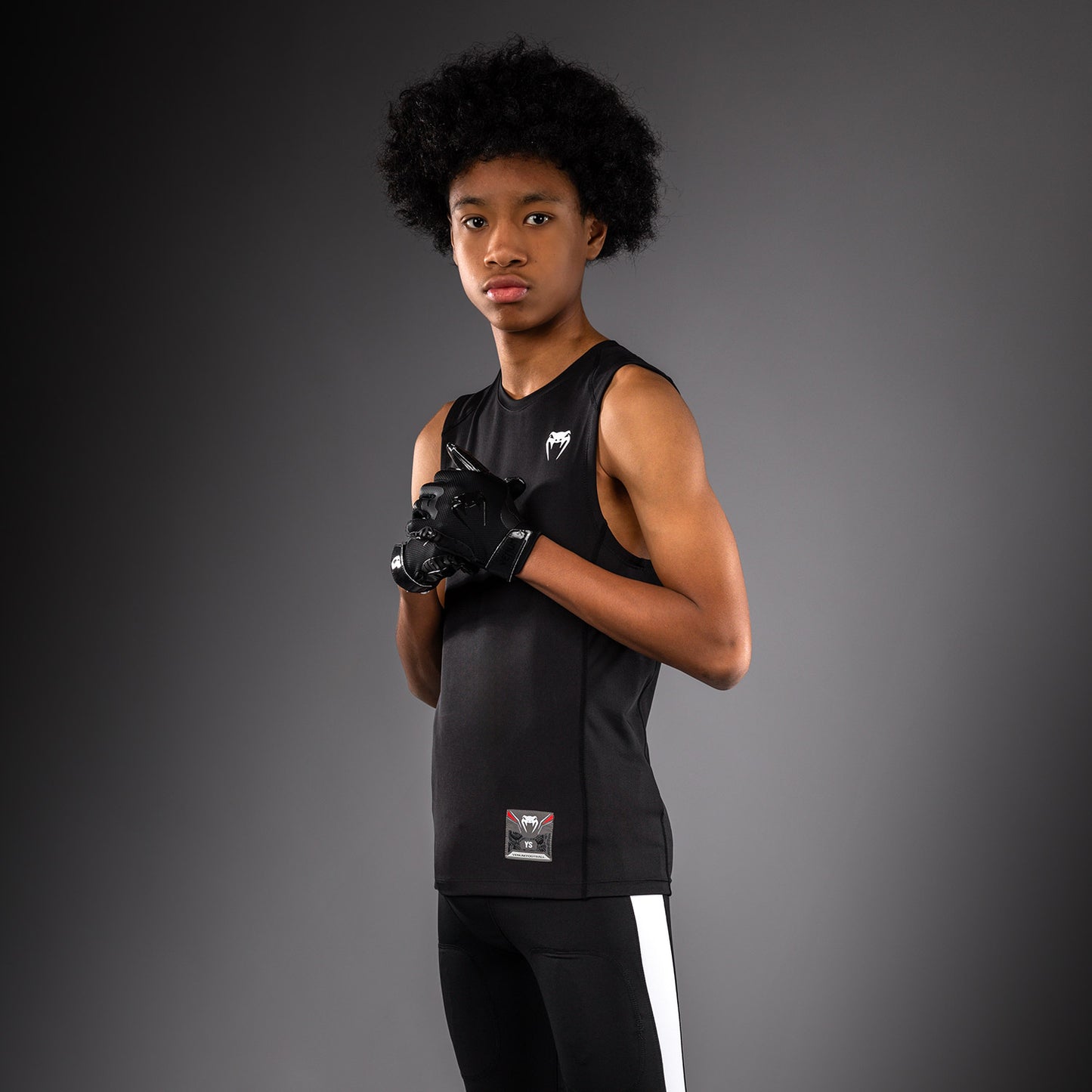 Venum Elite Kids Football Sleeveless Compression Jersey - Black