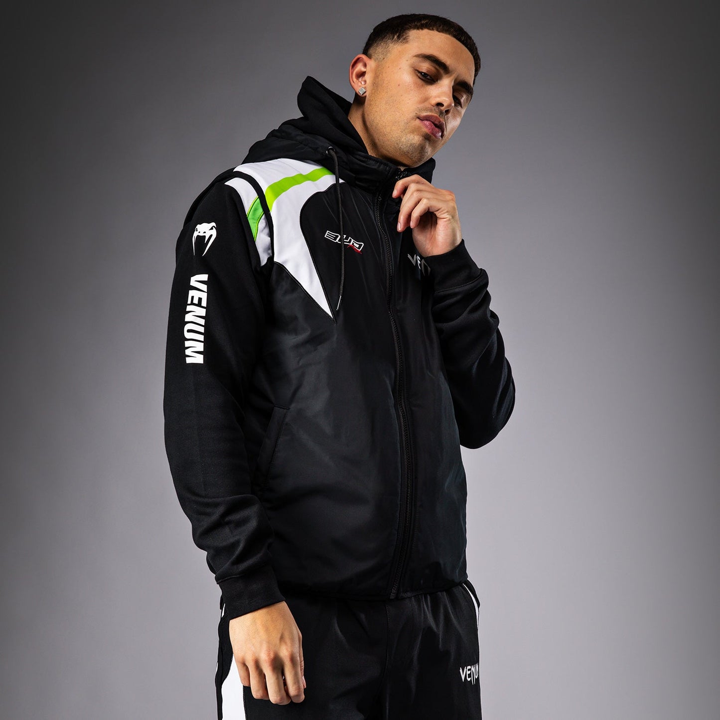 Venum x Bud Racing Down Jacket - Black/White/Lime Green