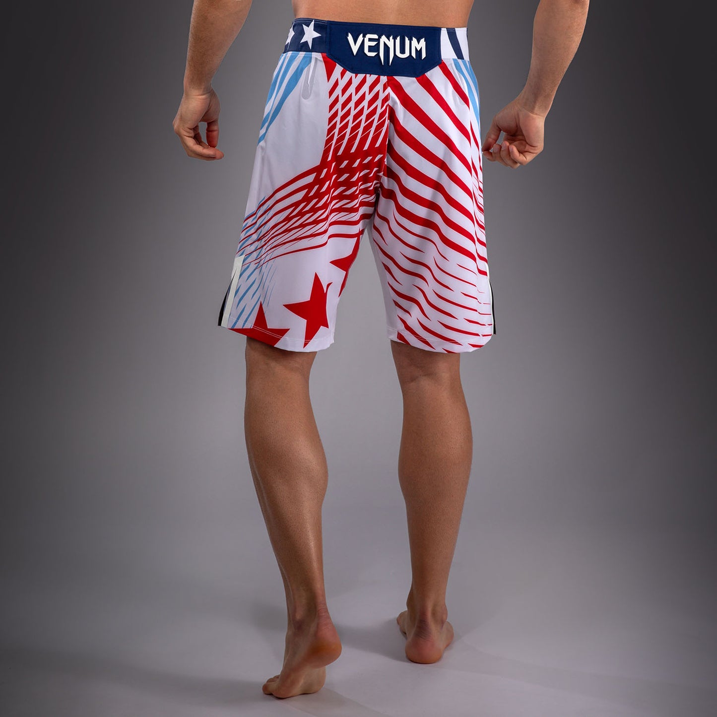 Men's Official UFC Freedom 250 by Venum White Personalized Authentic Fight Night Long Fit Fight Short