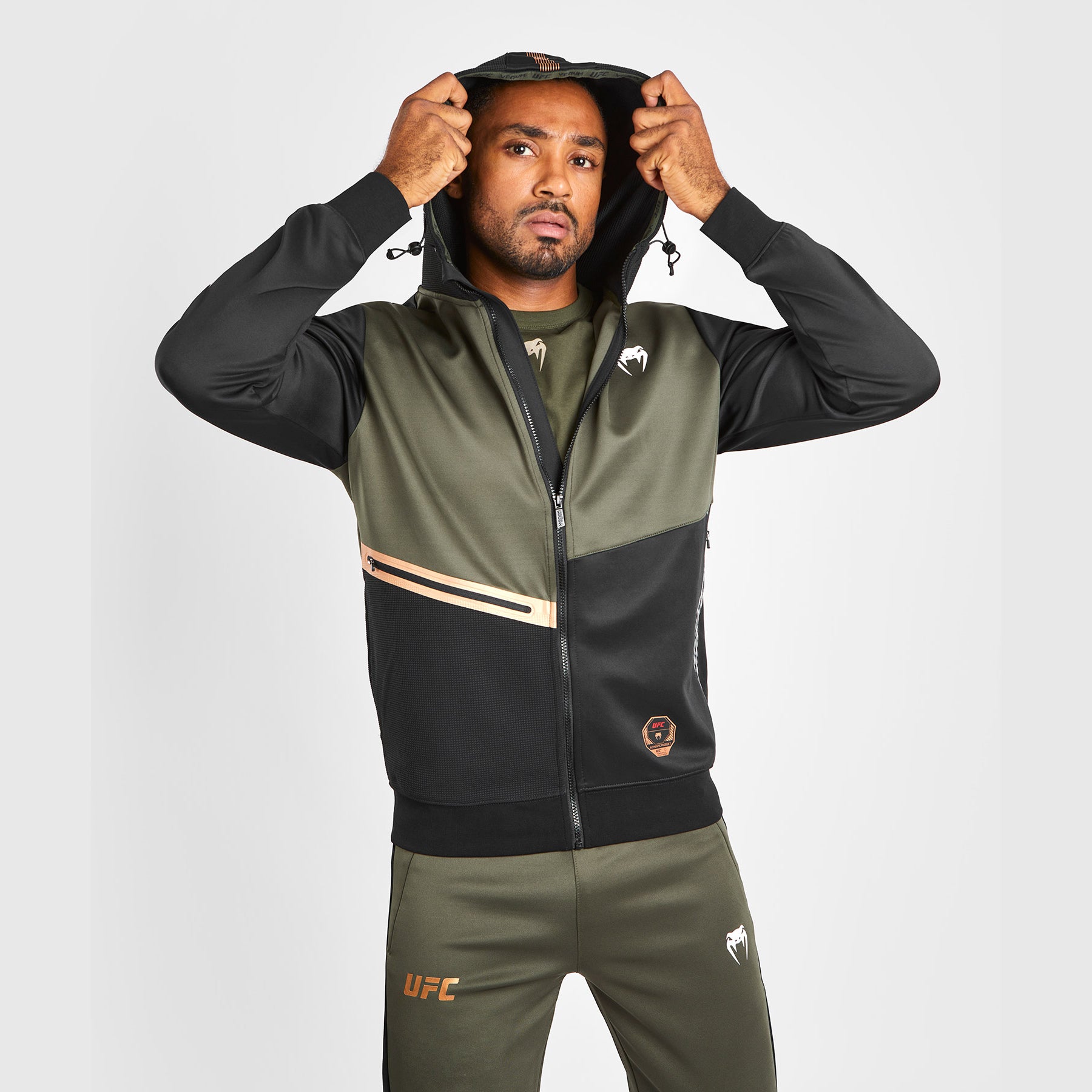 UFC Venum Fight Week メンズ・ジップ・フーディ М UFC Fusion by Venum Fight Week Men's Zip Hoodie - Oceanic