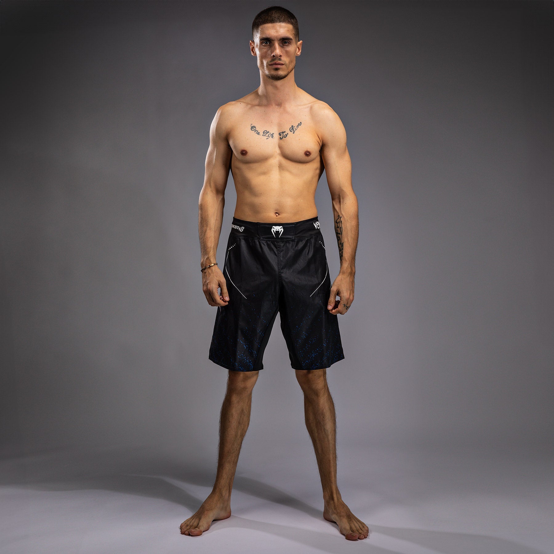 Venum x TEKKEN 8 - Jin Kazama Fight Shorts - Blue/Black/White - Venum