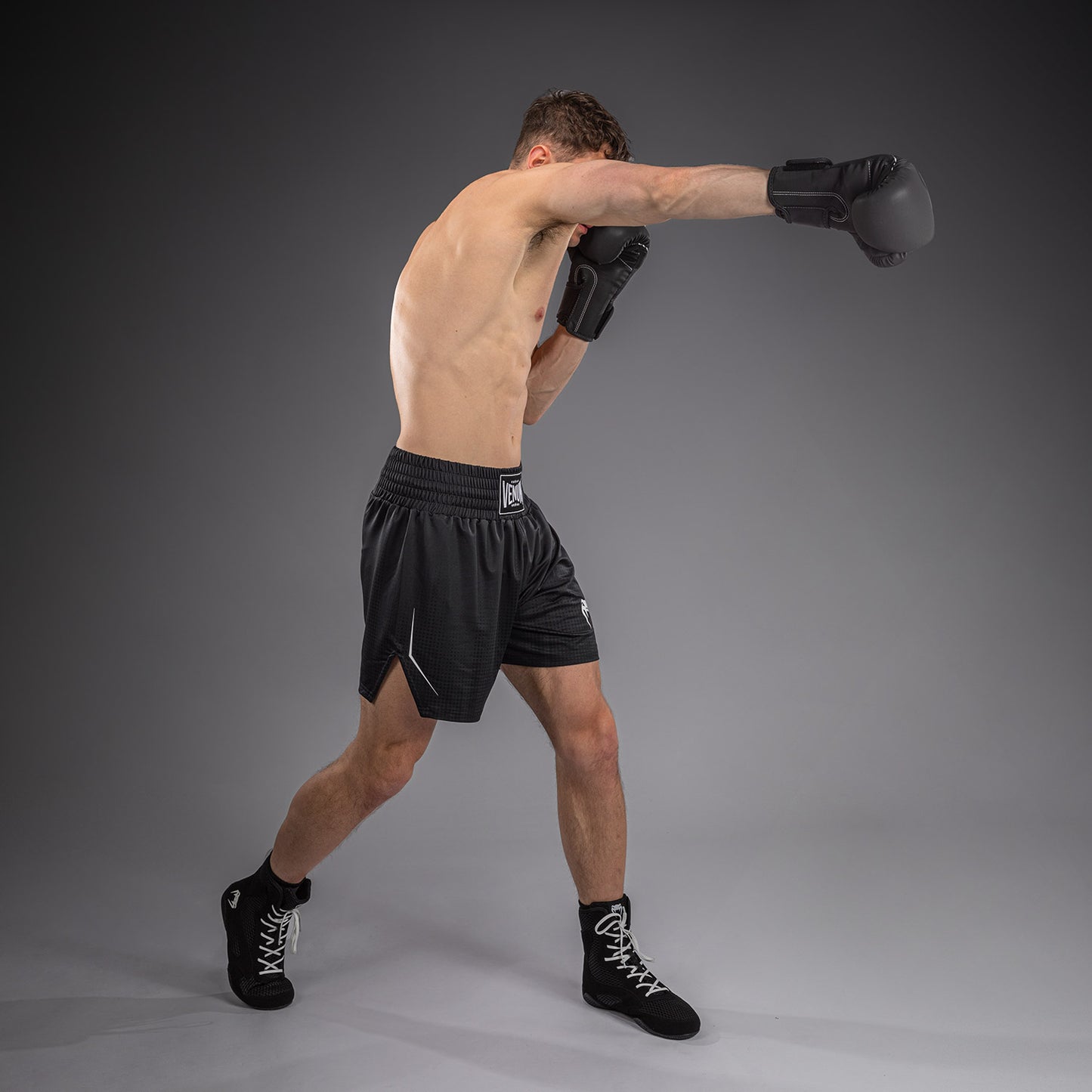 Venum Stealth Boxing Shorts - Black/White  product-type_Boxing shorts Venum