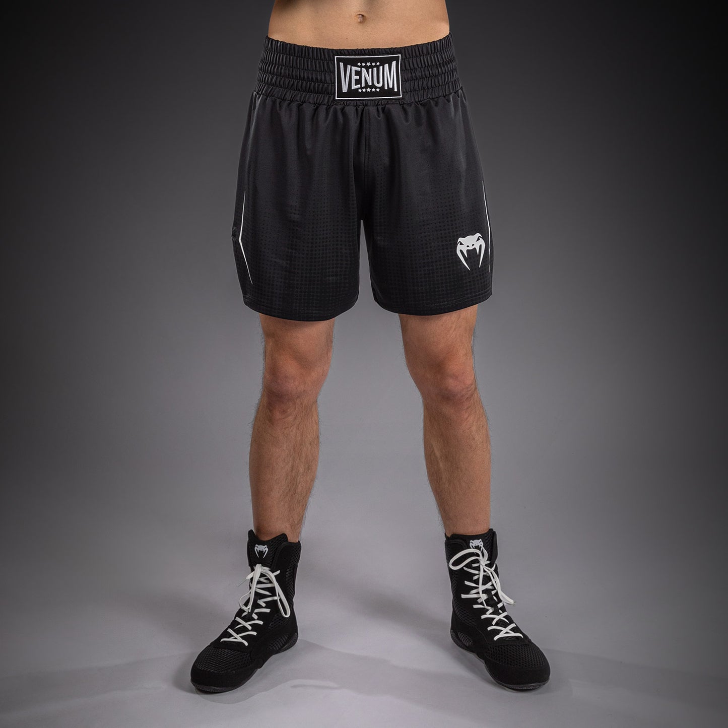 Venum Stealth Boxing Shorts - Black/White  product-type_Boxing shorts Venum