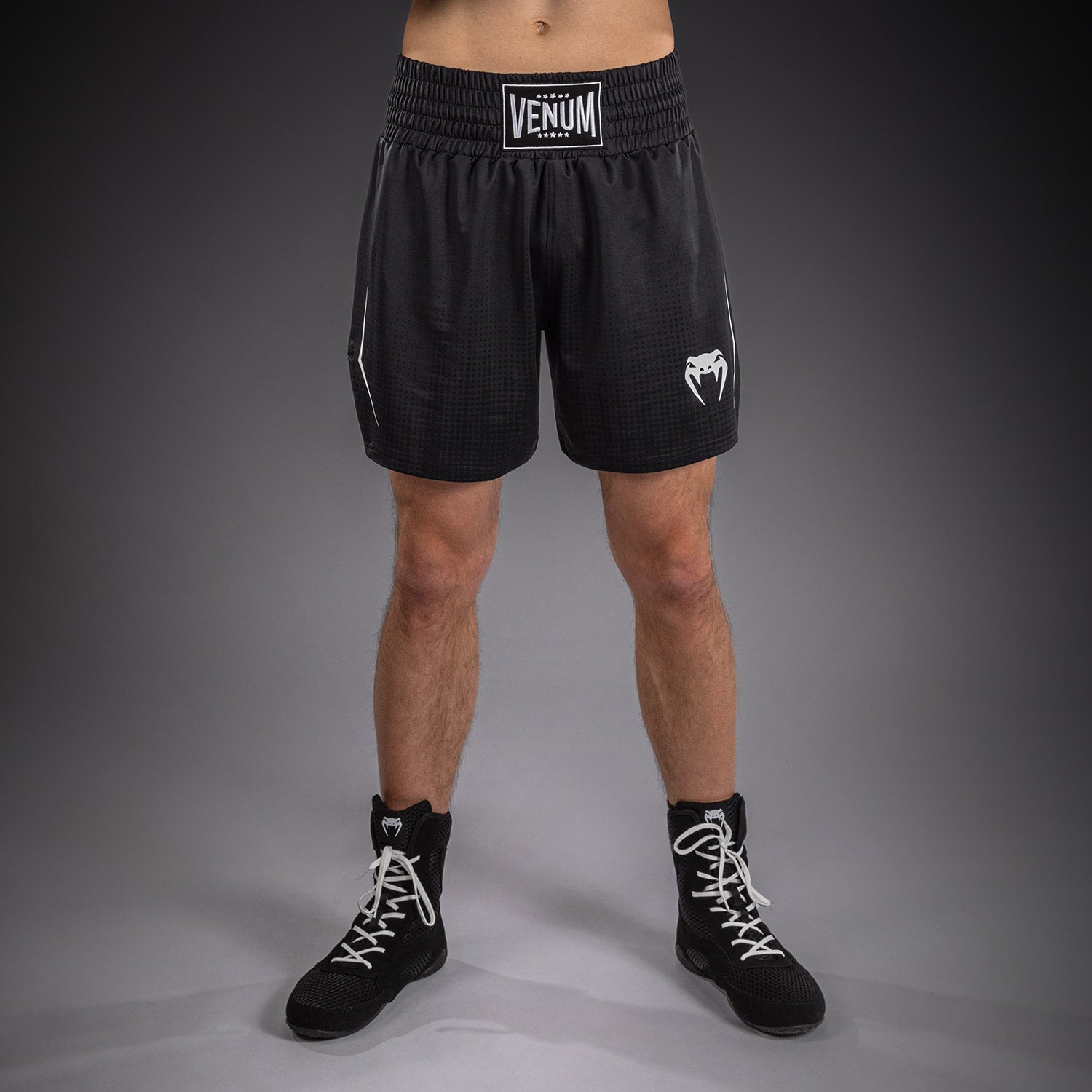 Venum Stealth Boxing Shorts - Black/White  product-type_Boxing shorts Venum