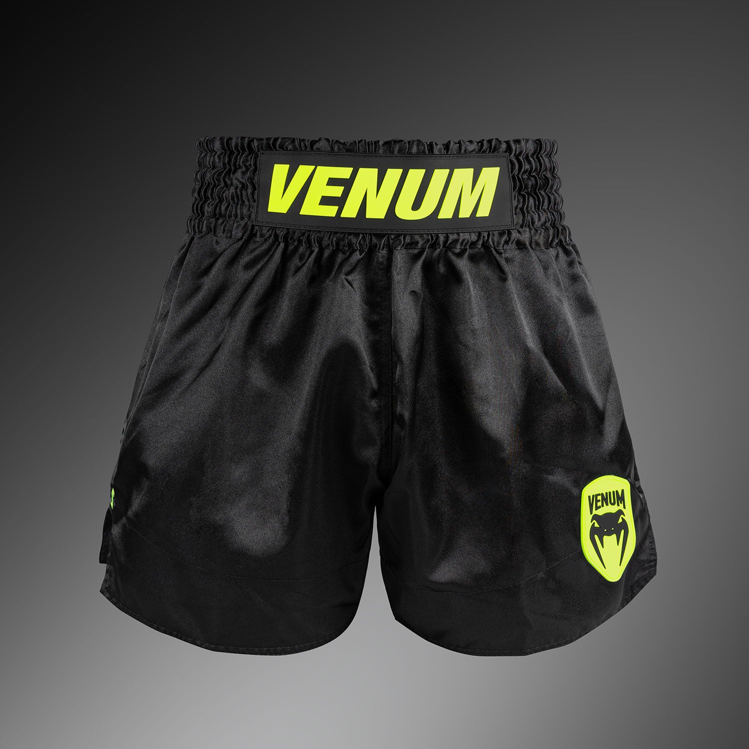 Venum Classic Evo Muay Thai Shorts - Black/ Neon Yellow - Venum