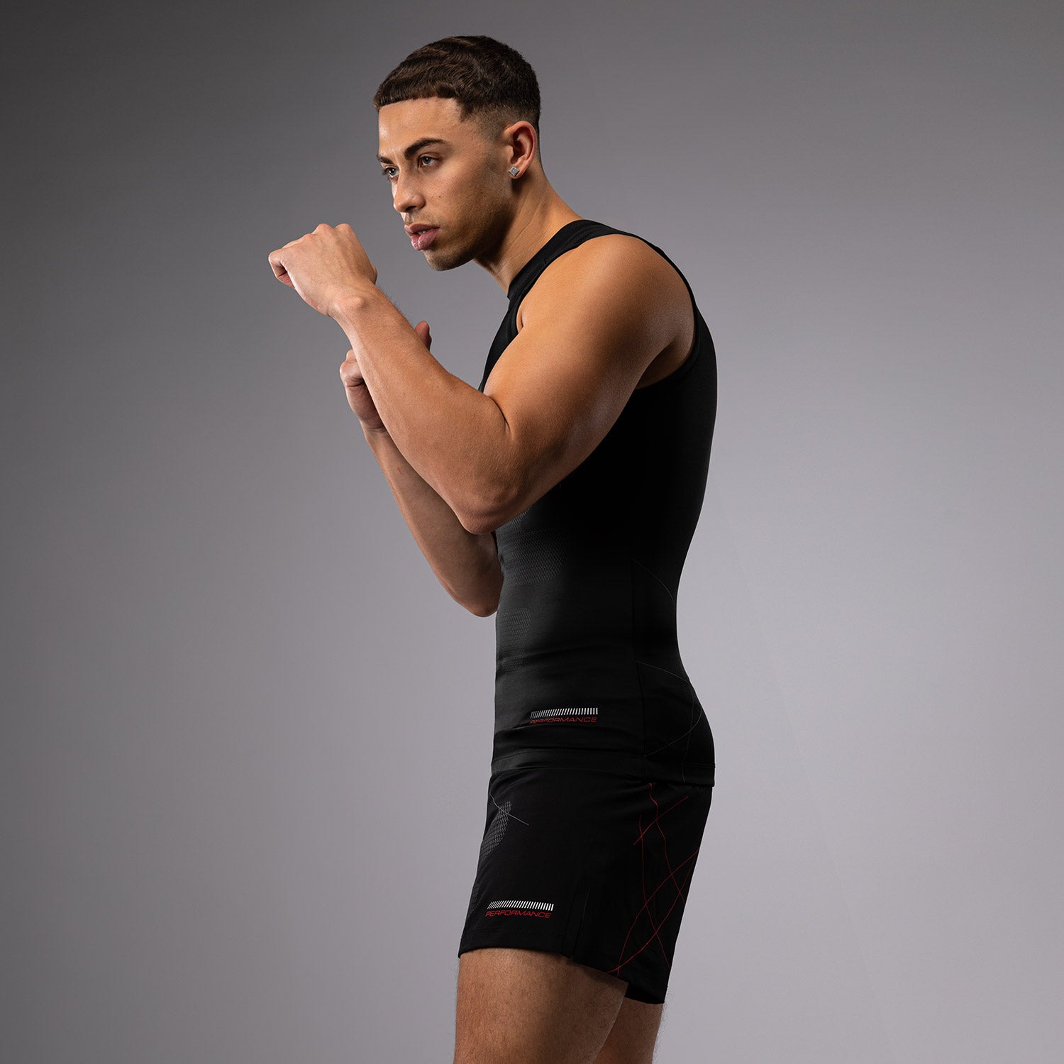 トップス MMA Racing sleeveless with Ranor Venum Tactical XT Sleeveless Rashguard - Black/Fire Red - Venum