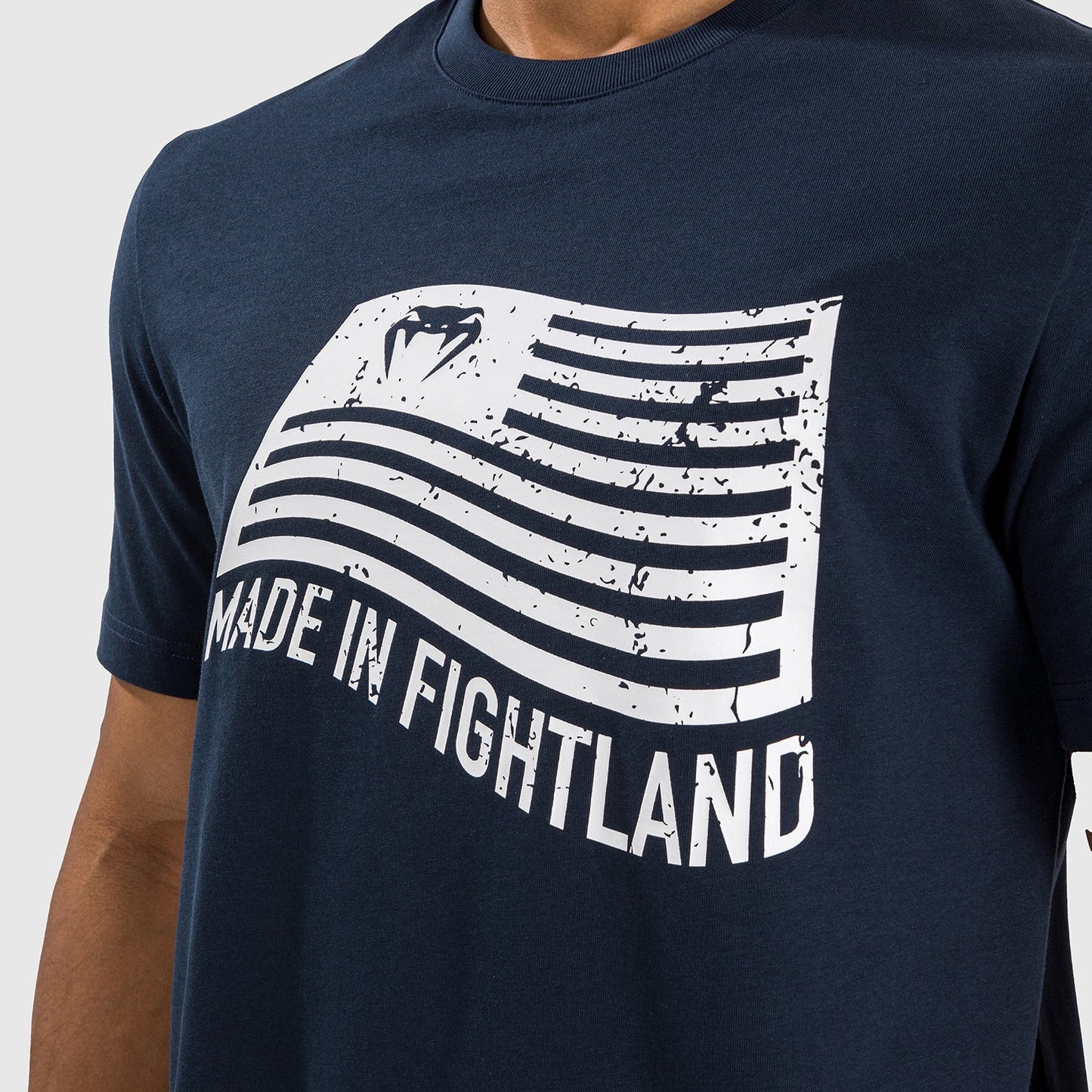 Venum Made in Fightland T-Shirt - Navy Blue/White