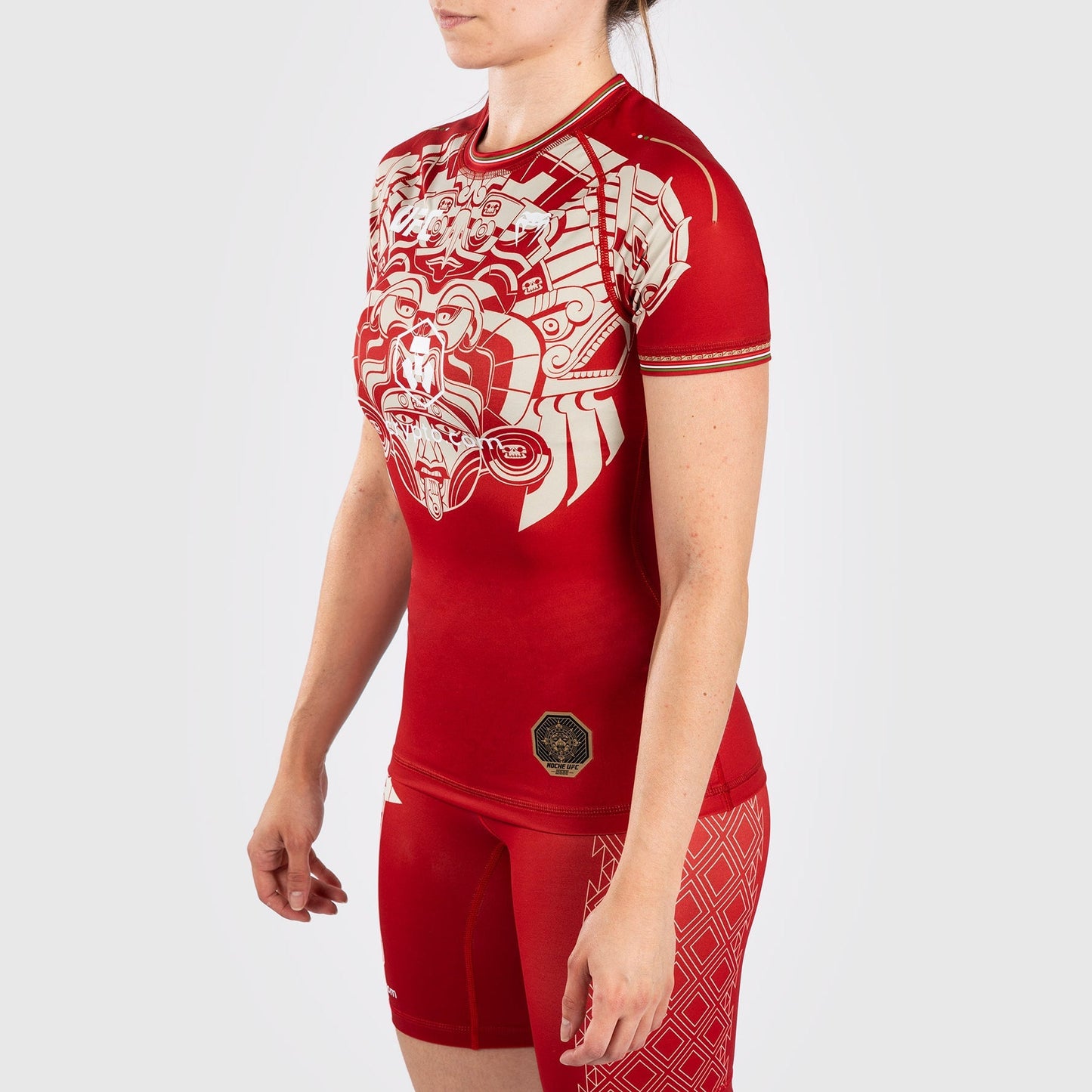 Noche UFC By Venum Authentic Fight Night Women’s Performance Short Sleeve Rashguard - Red