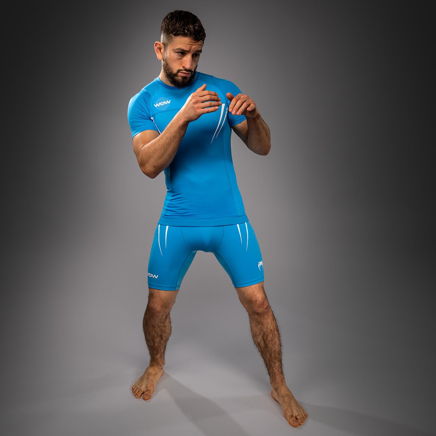 Venum x WOW FC Short Sleeve Rashguard - Pacific Blue