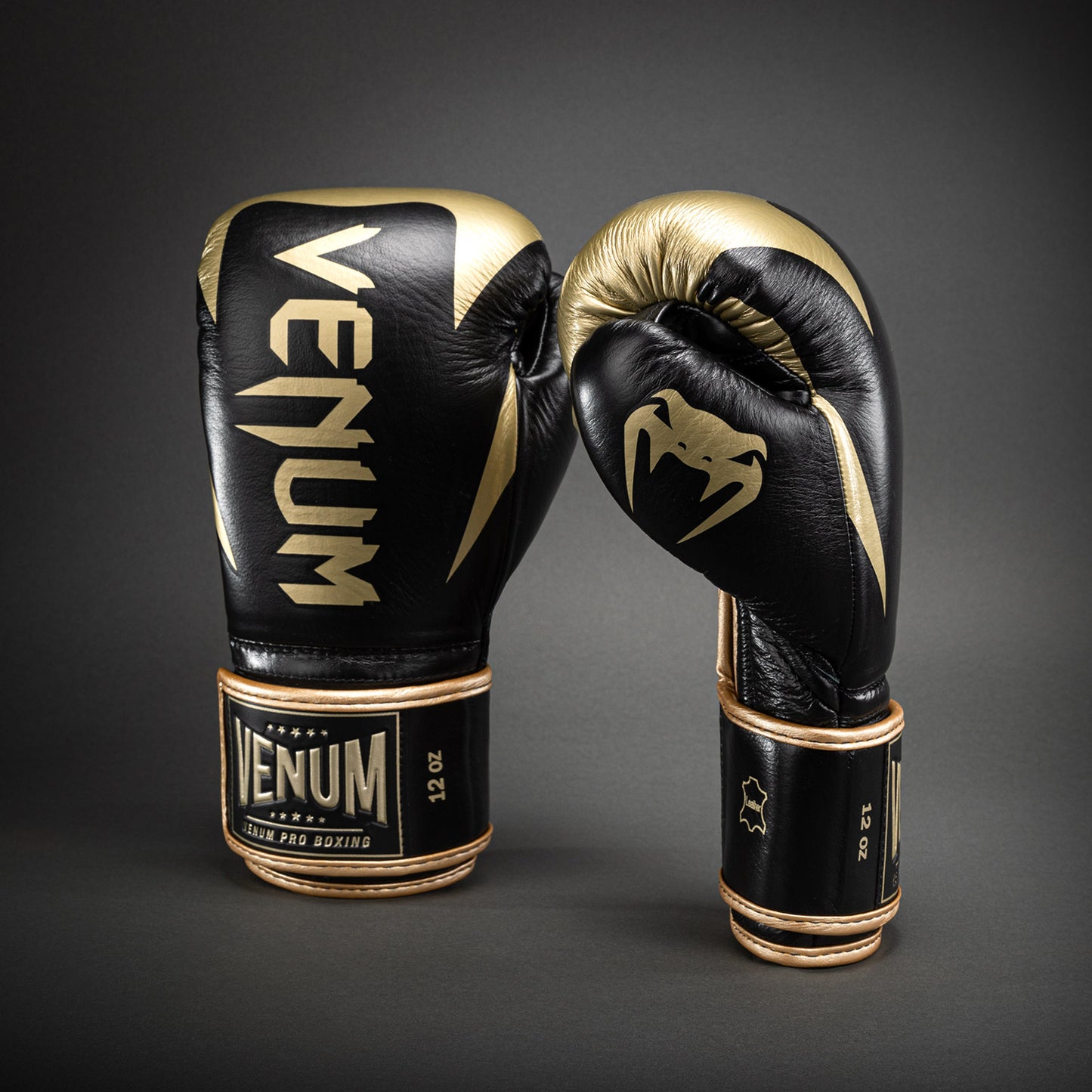 Venum Hammer Pro Boxing Gloves with Velcro - Black/Gold