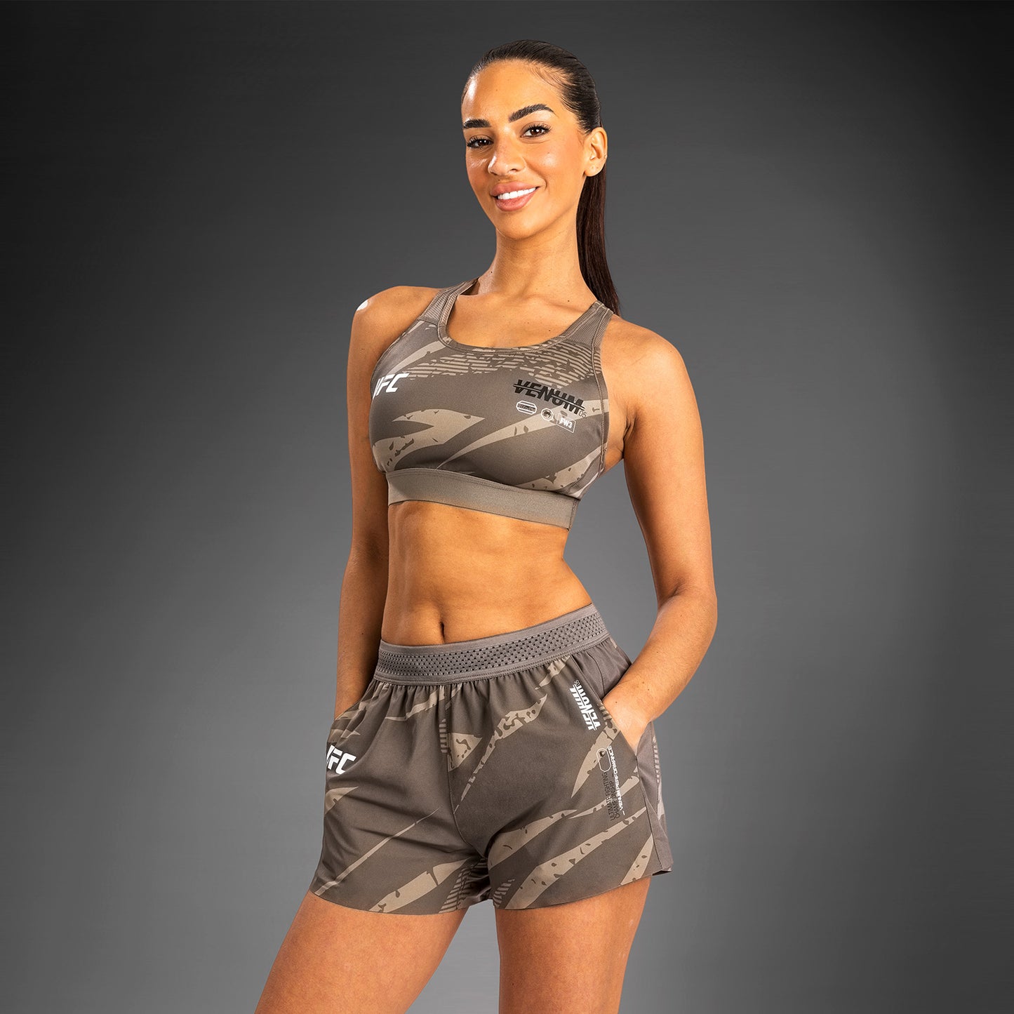 UFC Adrenaline by Venum Fight Week Women’s Performance Short - Desert Camo