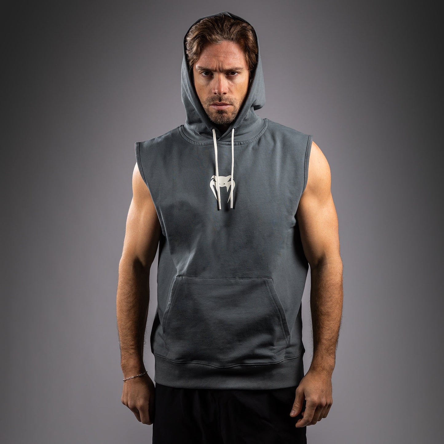 Venum Sparring Sleeveless Hoodies - Storm Grey