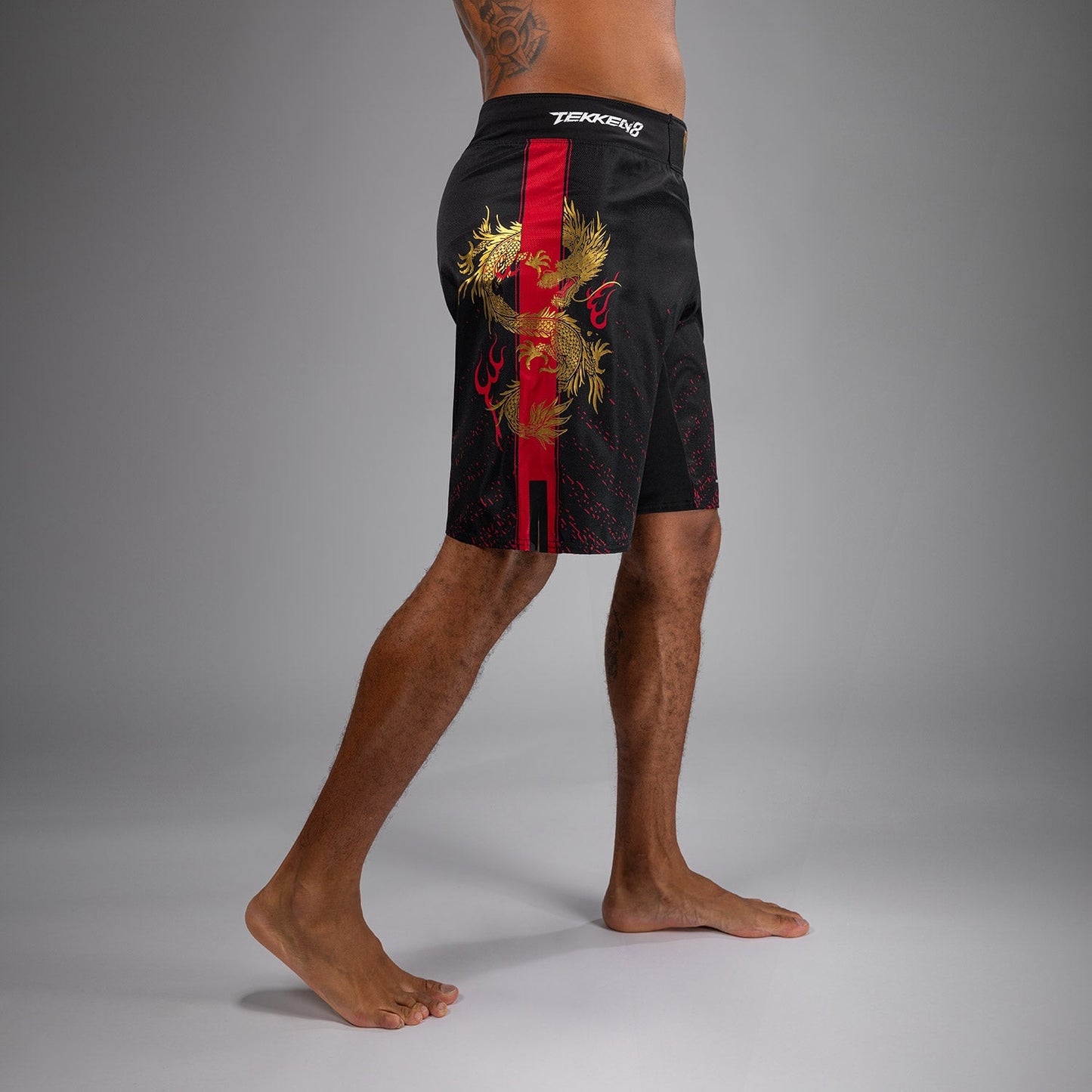 Venum x TEKKEN 8 - Marshall Law Fight Shorts - Black/Red/Gold