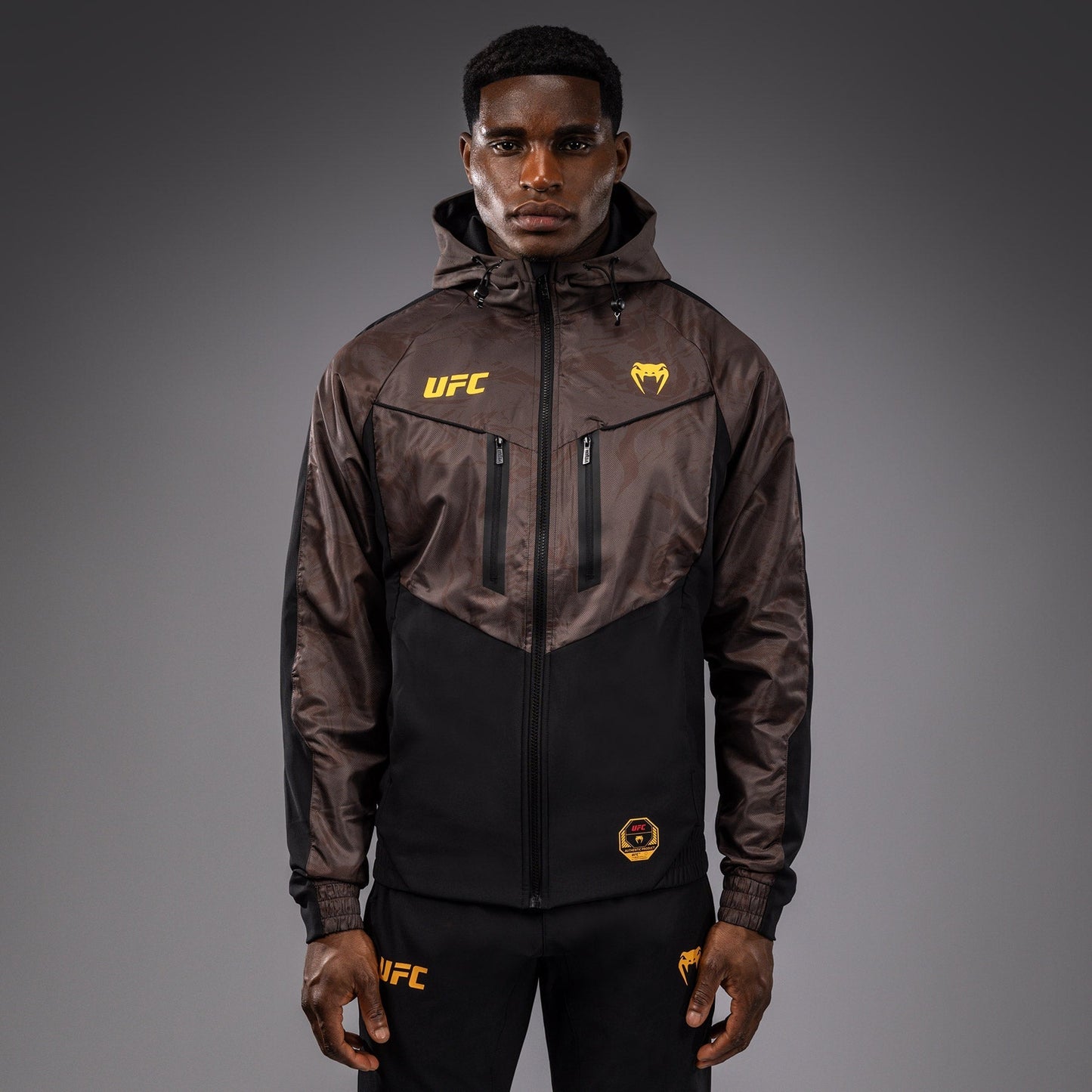UFC Fusion by Venum Fight Week Men’s Zip Hoodie - Earthen Brown