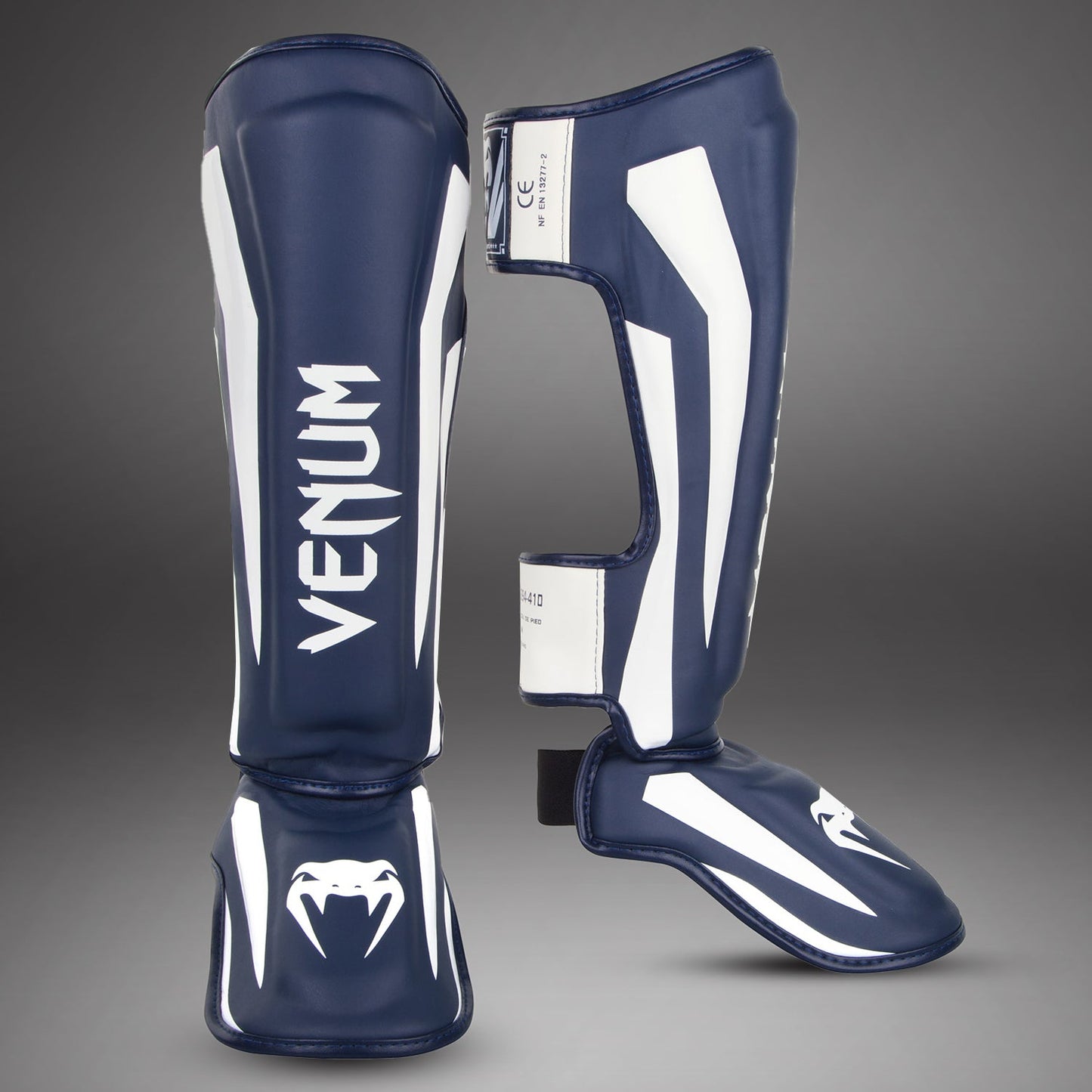 Venum Elite Standup Shin guards - White/Navy Blue