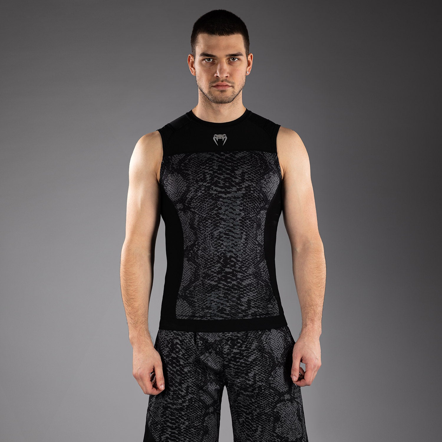 ウォーキング・ランニングウェア charbon REDA WOOL SPLASH DYE SLEEVELESS Venum G-Fit Scales Sleeveless Rashguard - Black/ Charcoal Grey