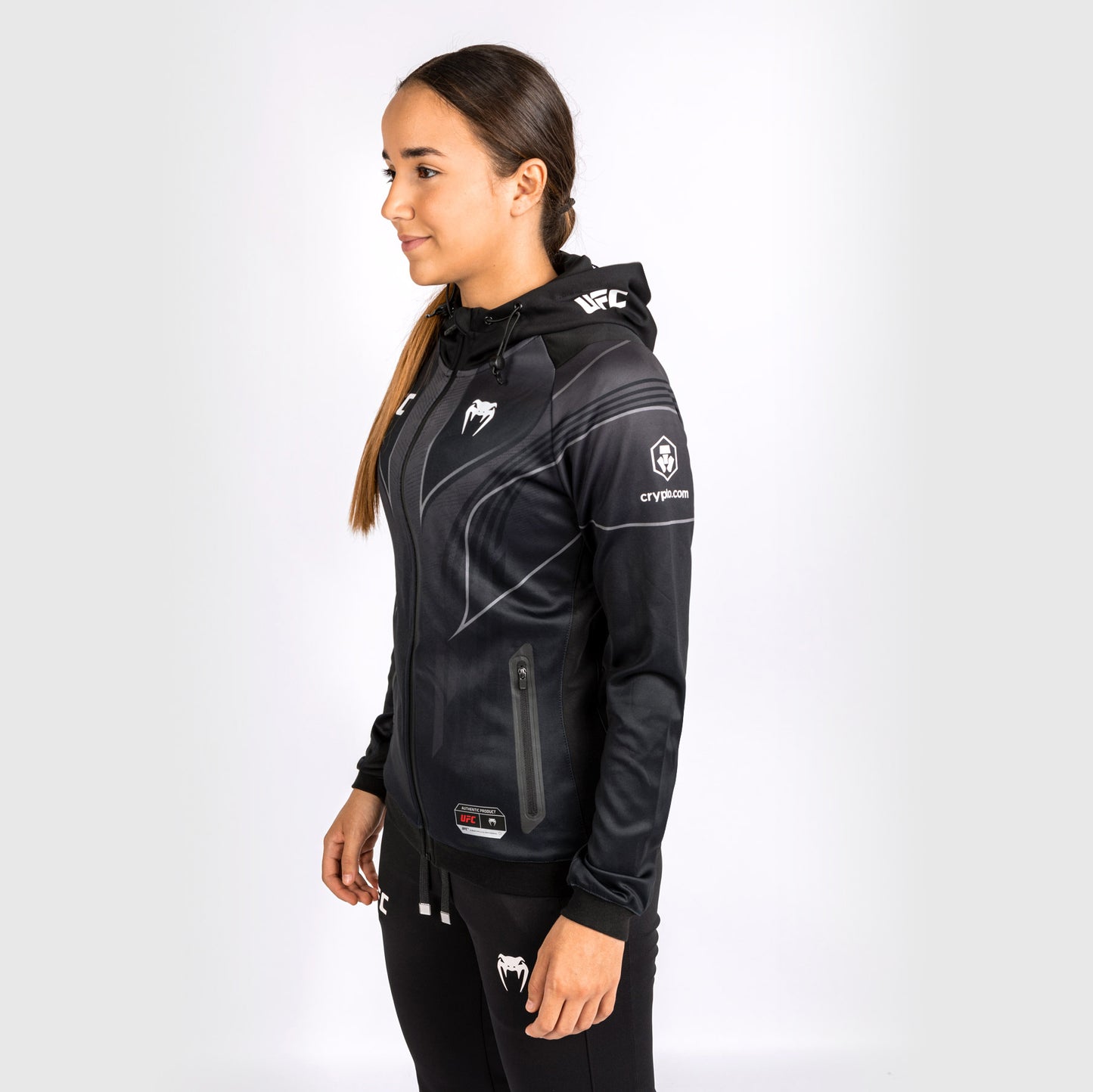 UFC Venum Personalized Authentic Fight Night 2.0 Kit by Venum Women's Walkout Hoodie - Black