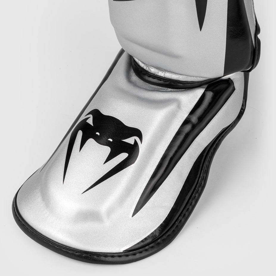 Venum Elite Standup Shinguards - Silver/Black
