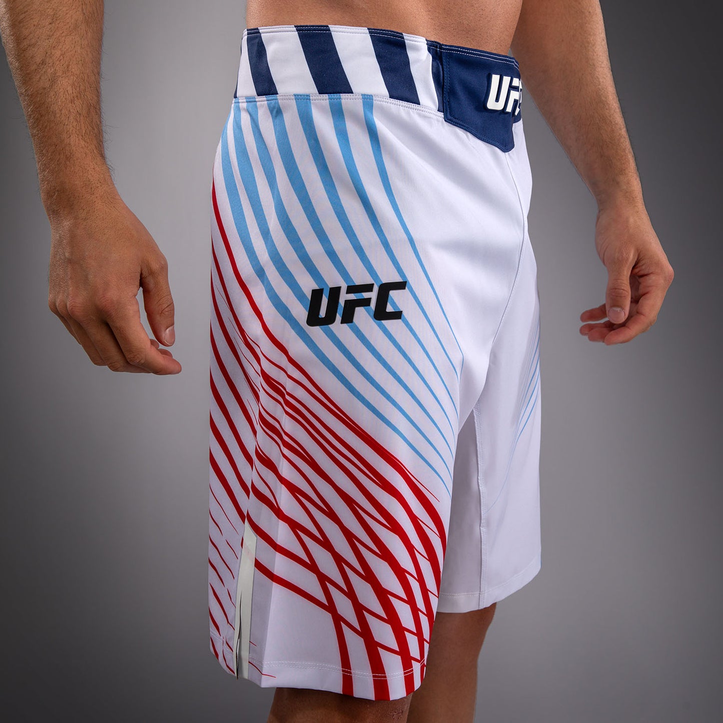 Men's Official UFC Freedom 250 by Venum White Personalized Authentic Fight Night Long Fit Fight Short